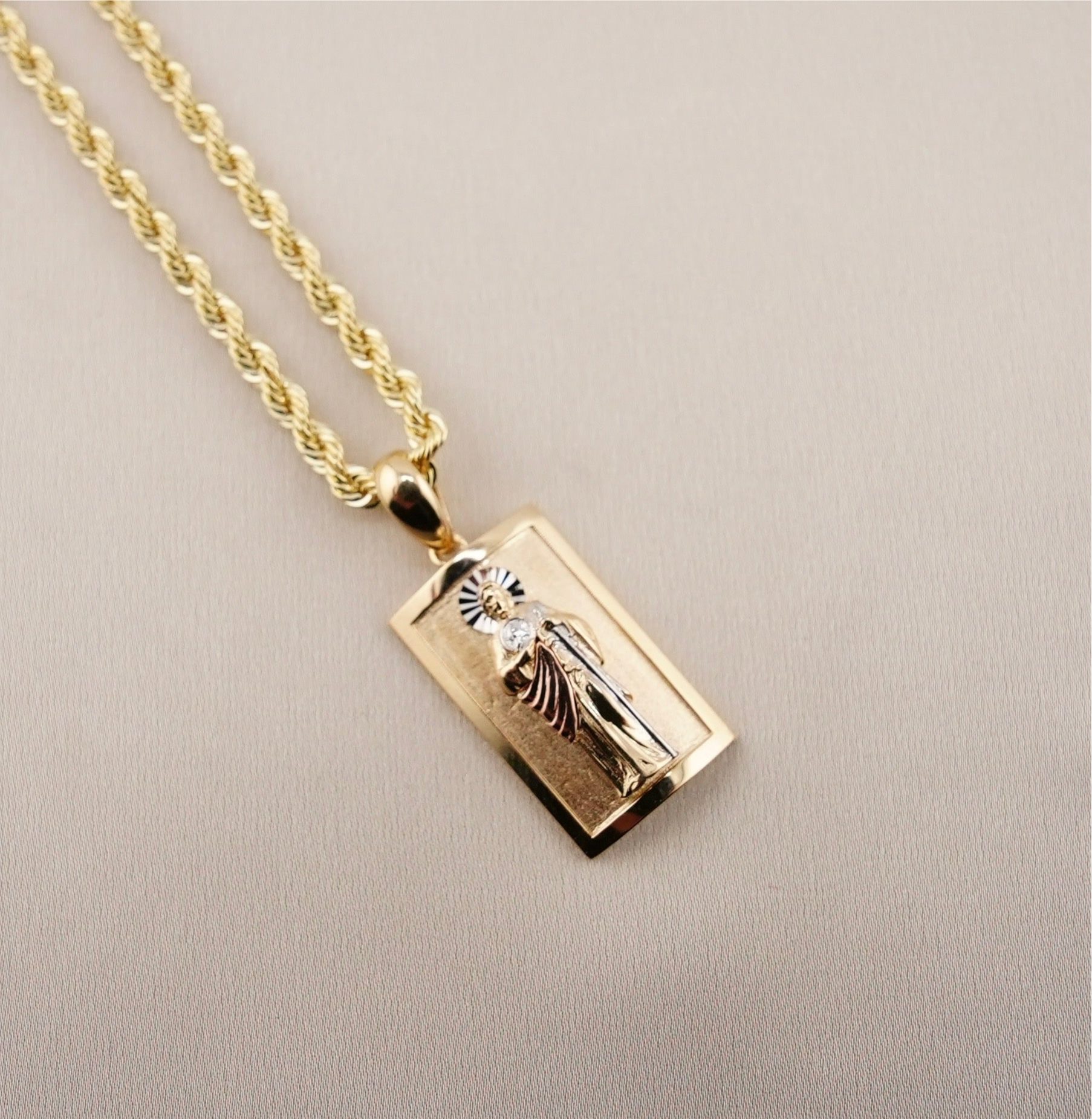14k Gold San Judas Chain Set