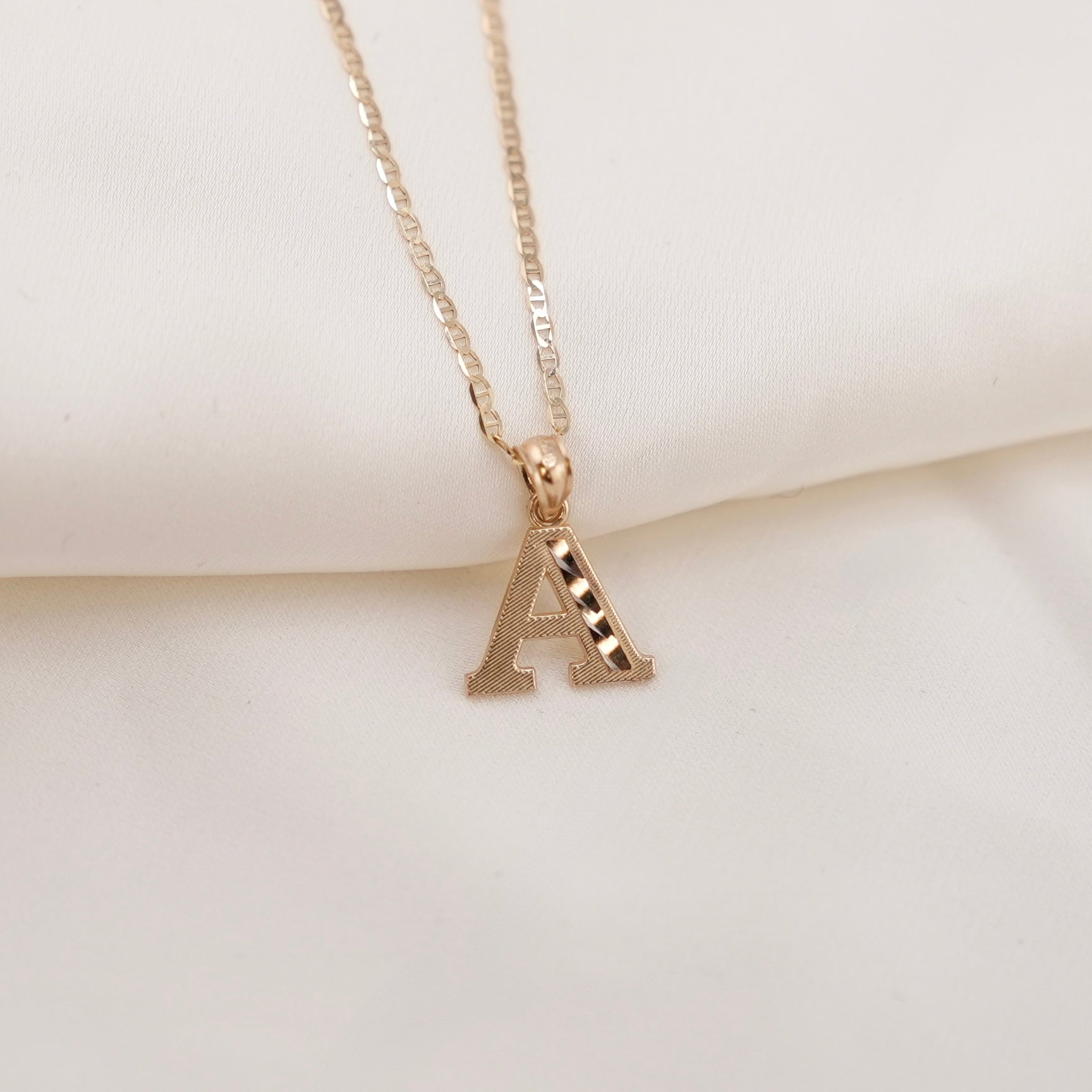 14k Gold Initial Chain Set