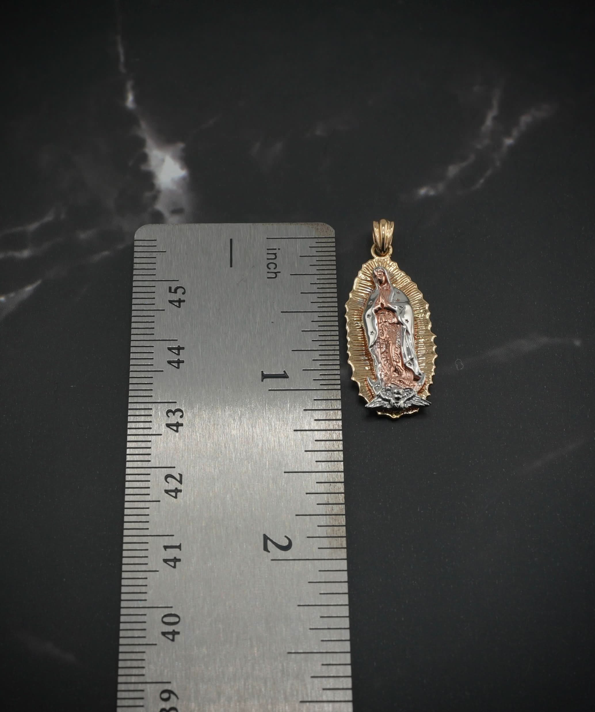 14k Gold Small Virgencita Pendant or Chain Set