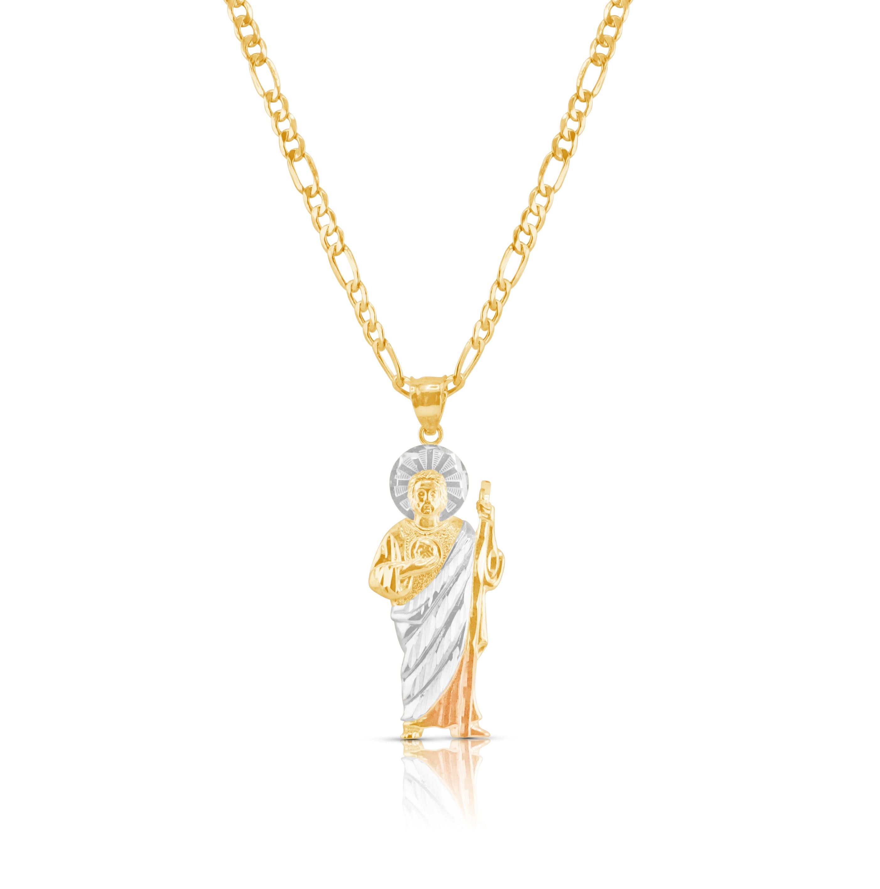 14k Gold San Judas Pendant or Chain Set