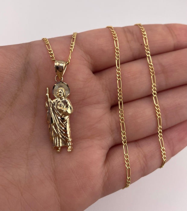 14k Gold San Judas Chain Set CBP#33