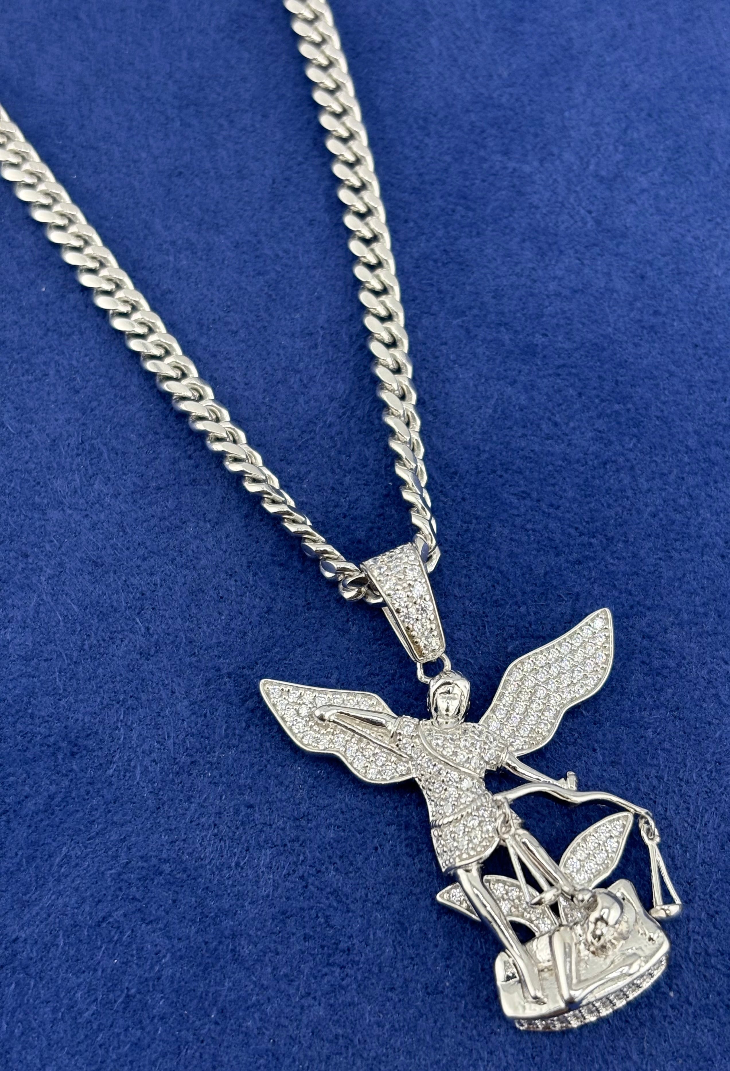 Silver 925 Saint Michael Chain Set