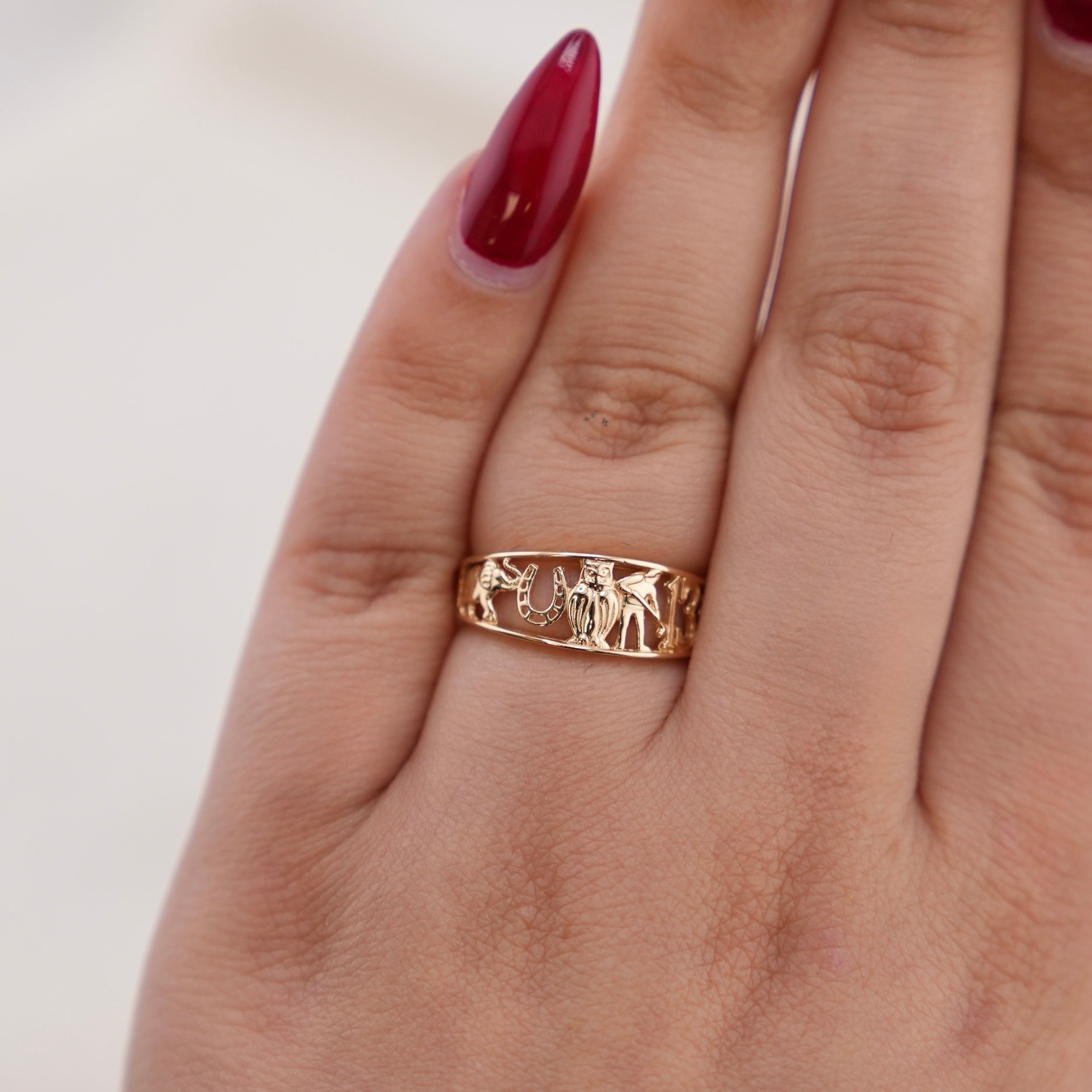 14k Gold Good Luck Ring