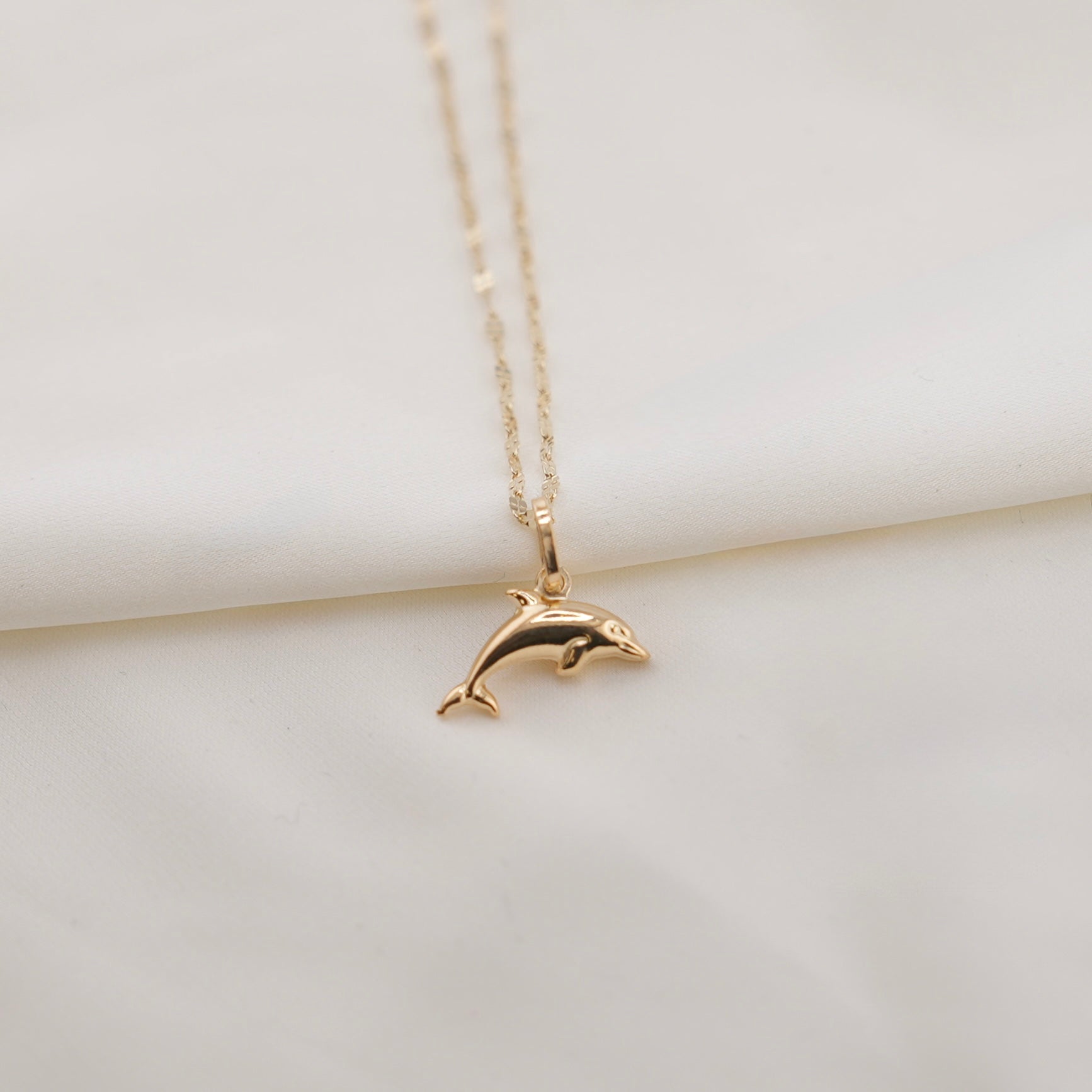 14k Gold Small Dolphin Chain Set
