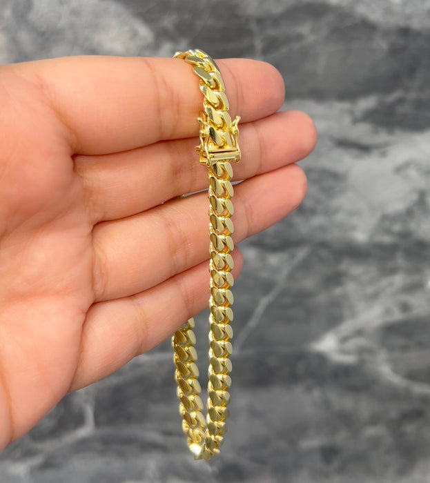 14k Gold Solid Miami Cuban Bracelet 6.9mm