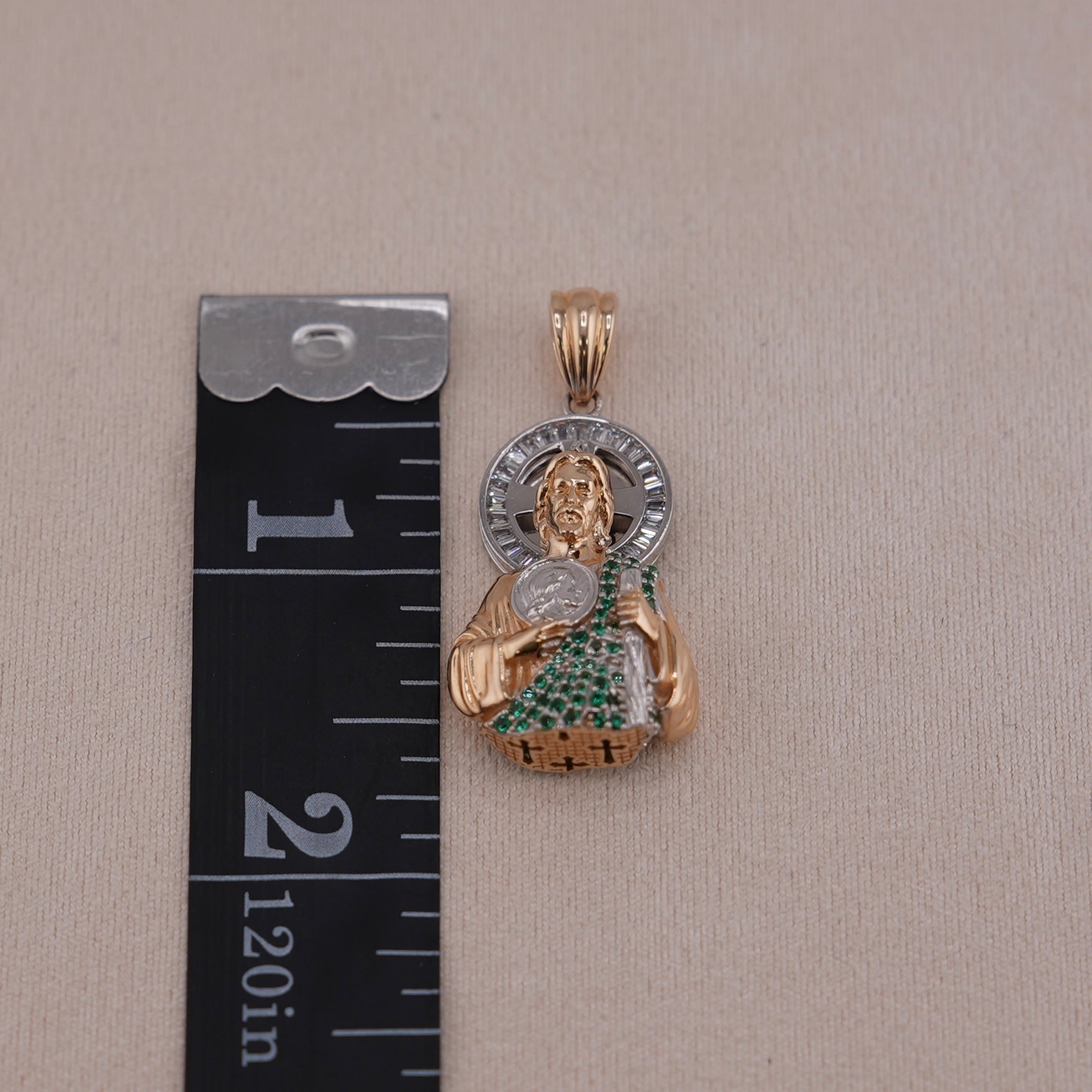 14k Gold 3D San Judas Pendant