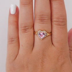 14k Gold Women’s Pink Heart Ring