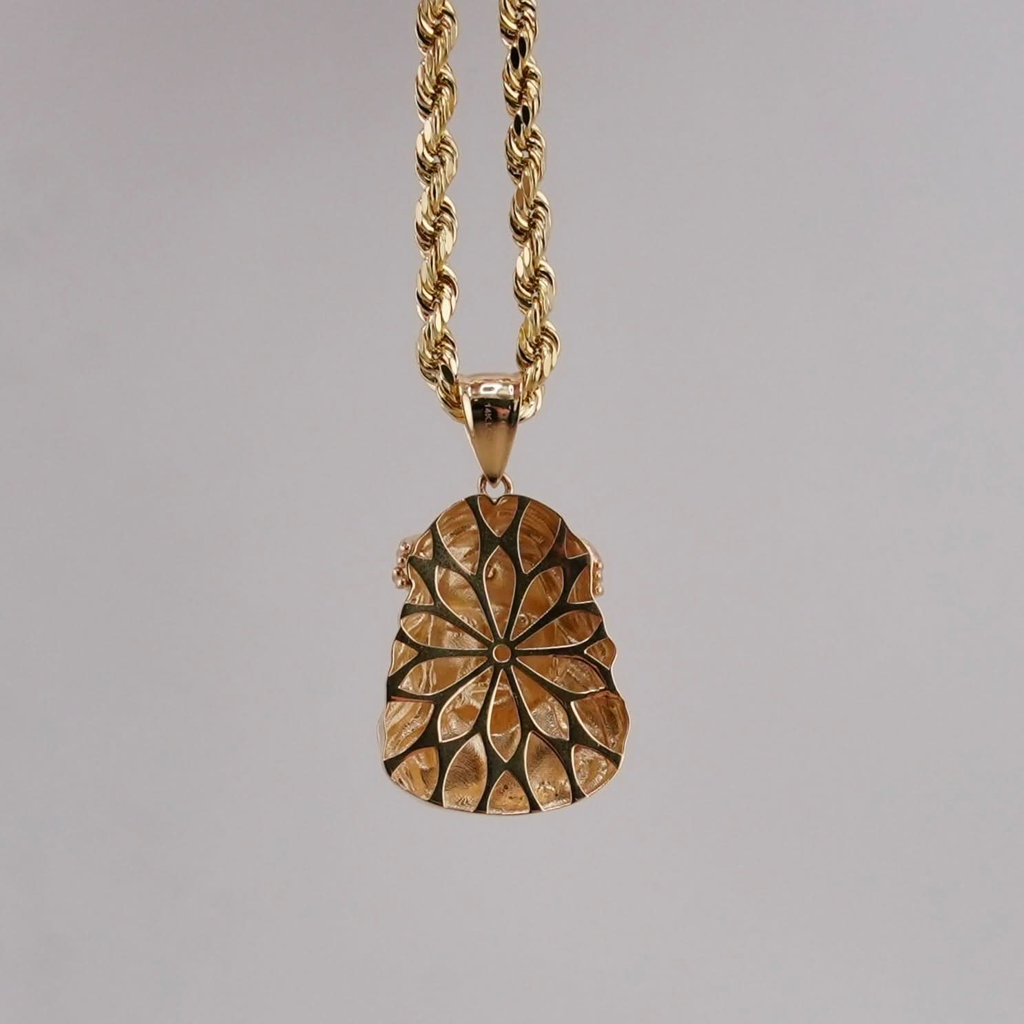 14k Gold Jesus Chain Set