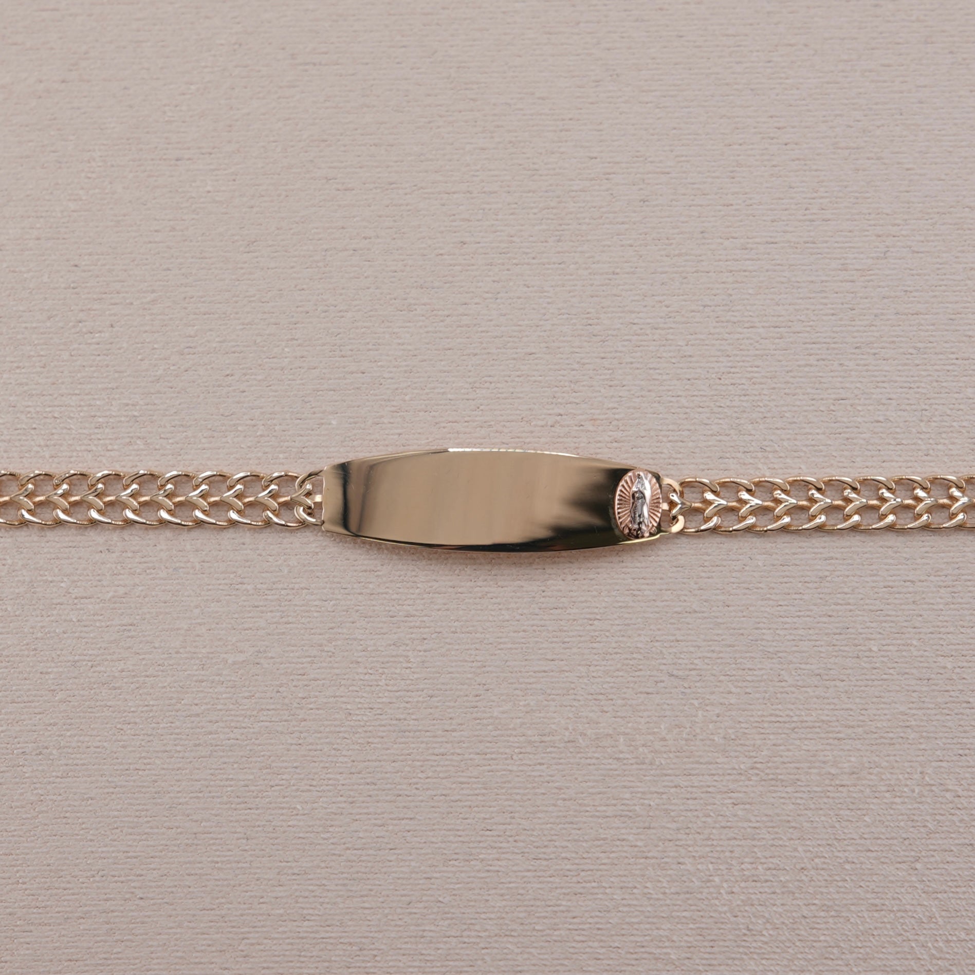 14k Gold Baby/Kid’s Petatillo Virgencita ID Bracelet 5mm