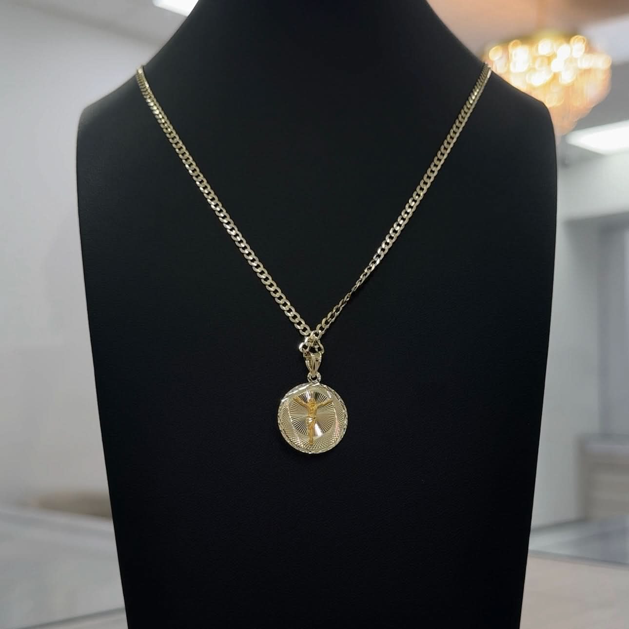 14k Gold Double Sided Virgencita Chain Set