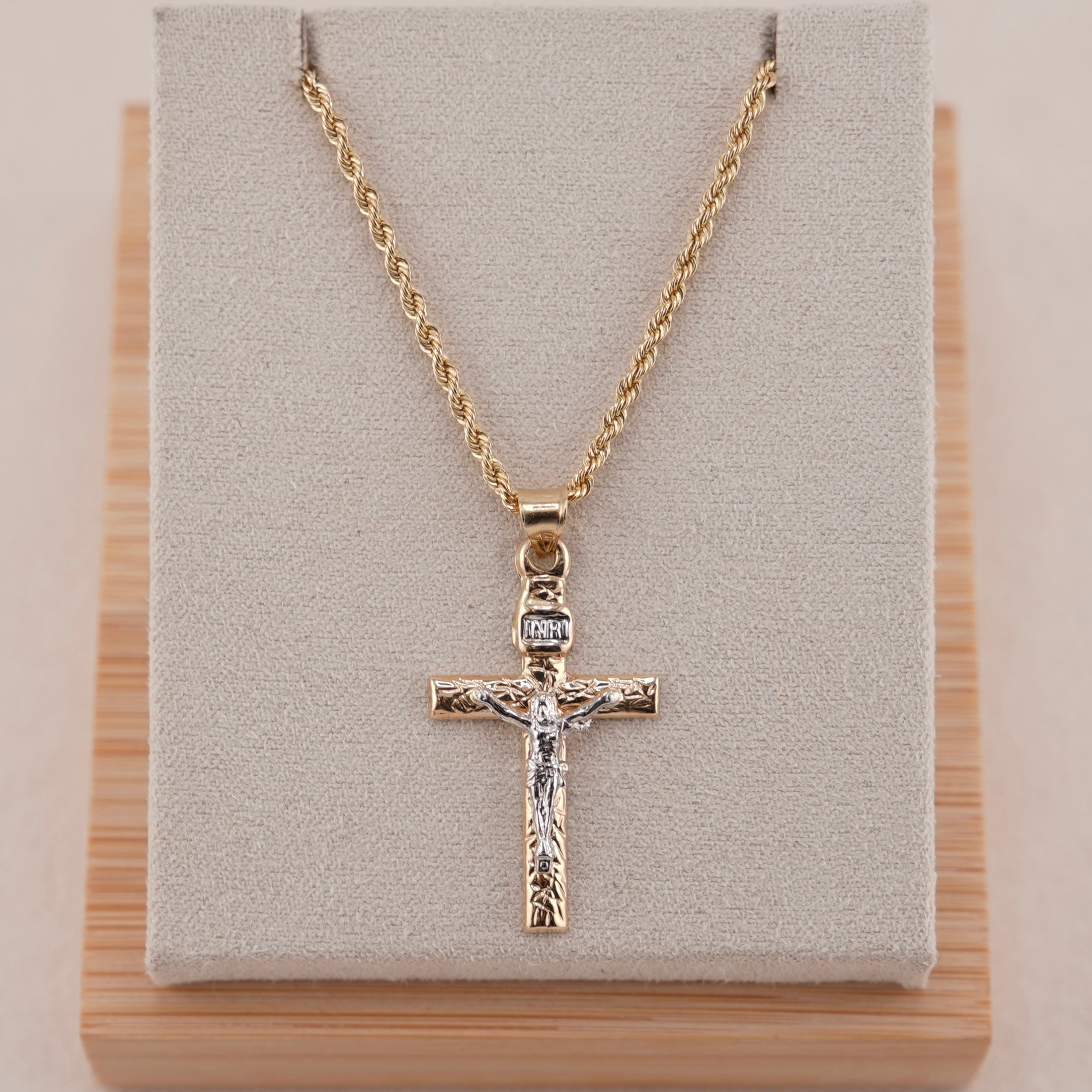 14k Gold Cross Chain Set