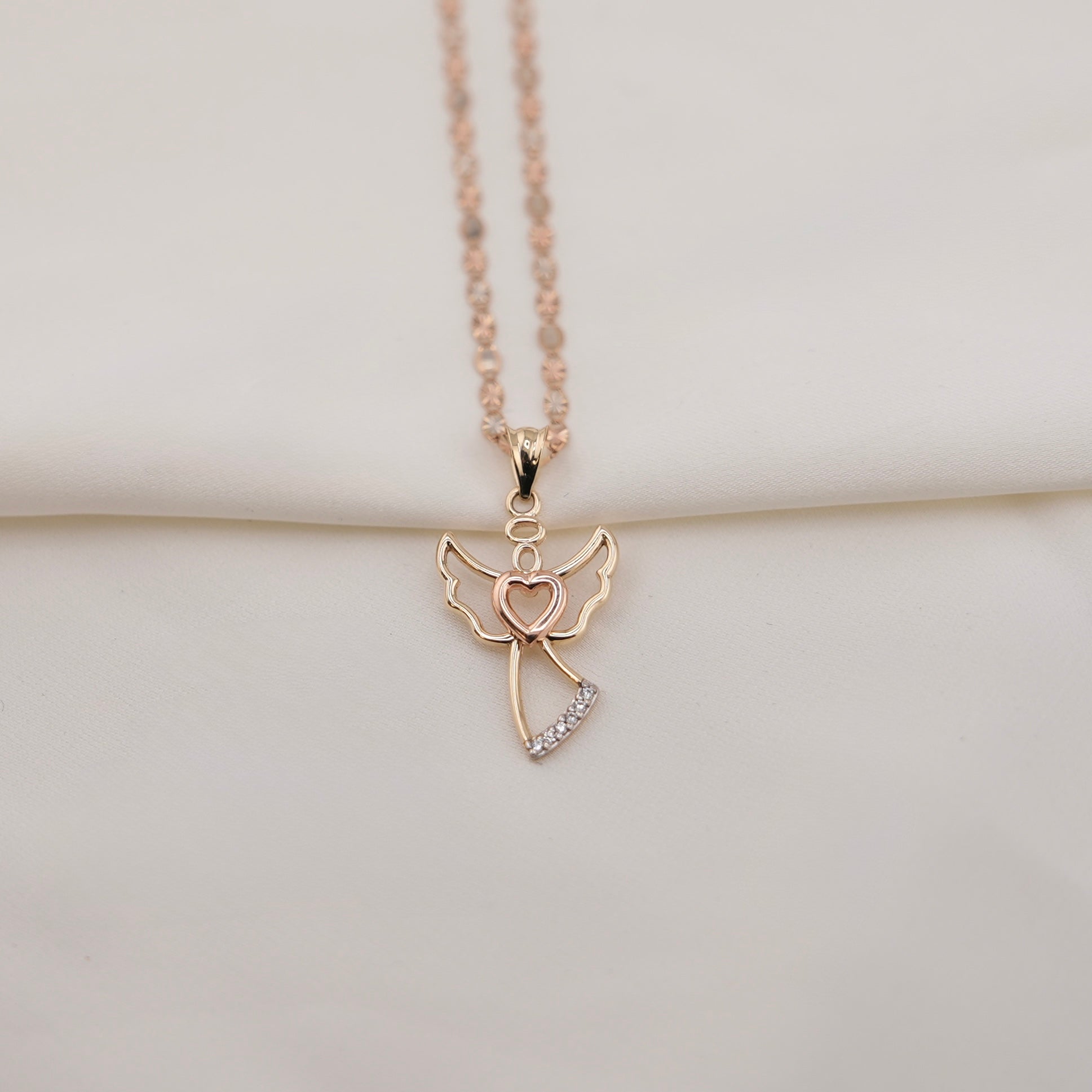 14k Gold Angel Chain Set