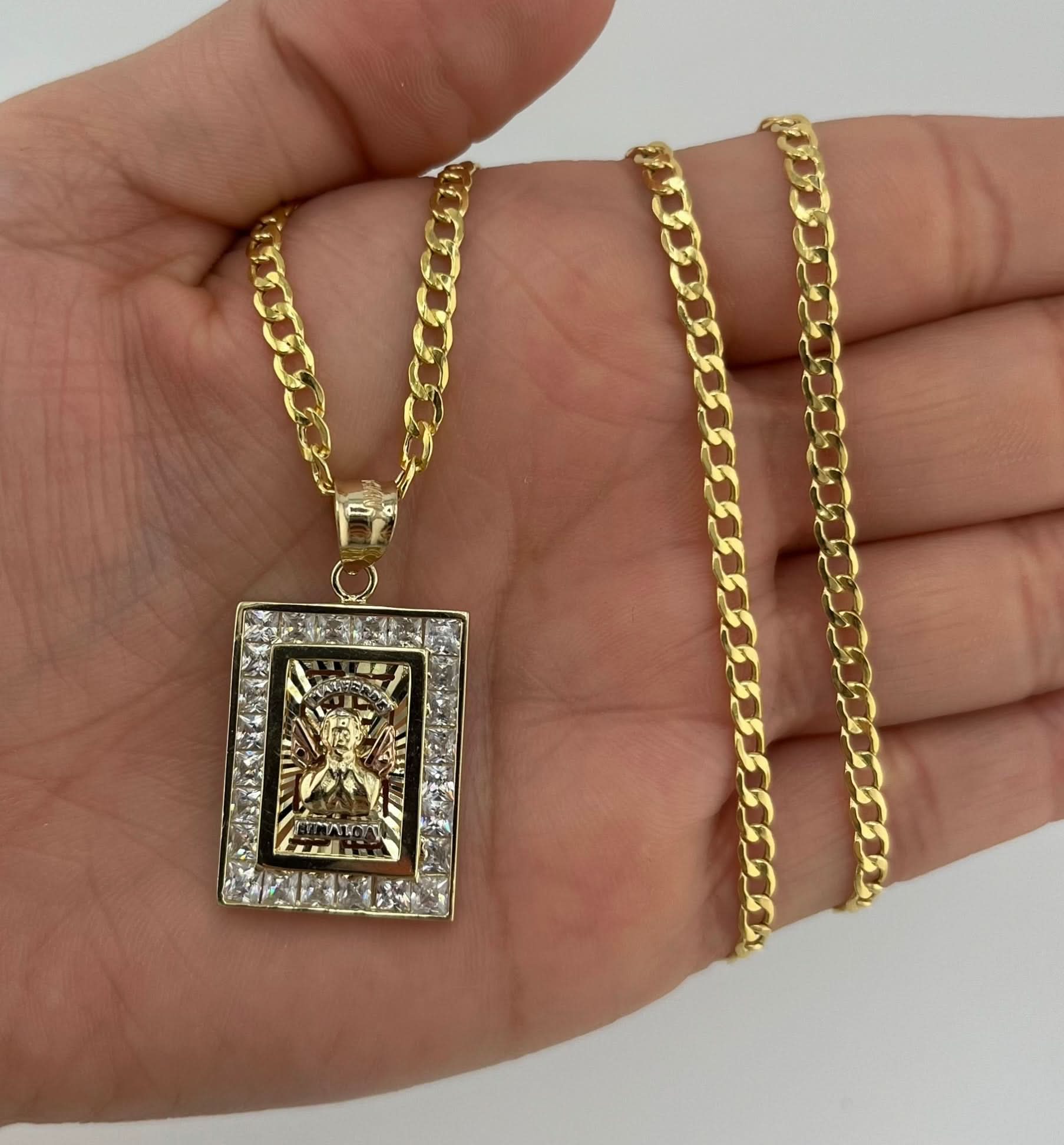 14k Gold Small Malverde Pendant or Chain Set P49-04