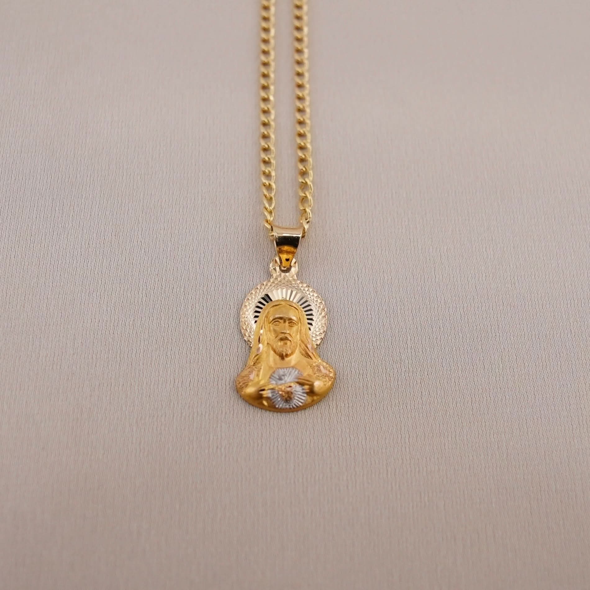 14k Gold Mini Jesus Chain Set