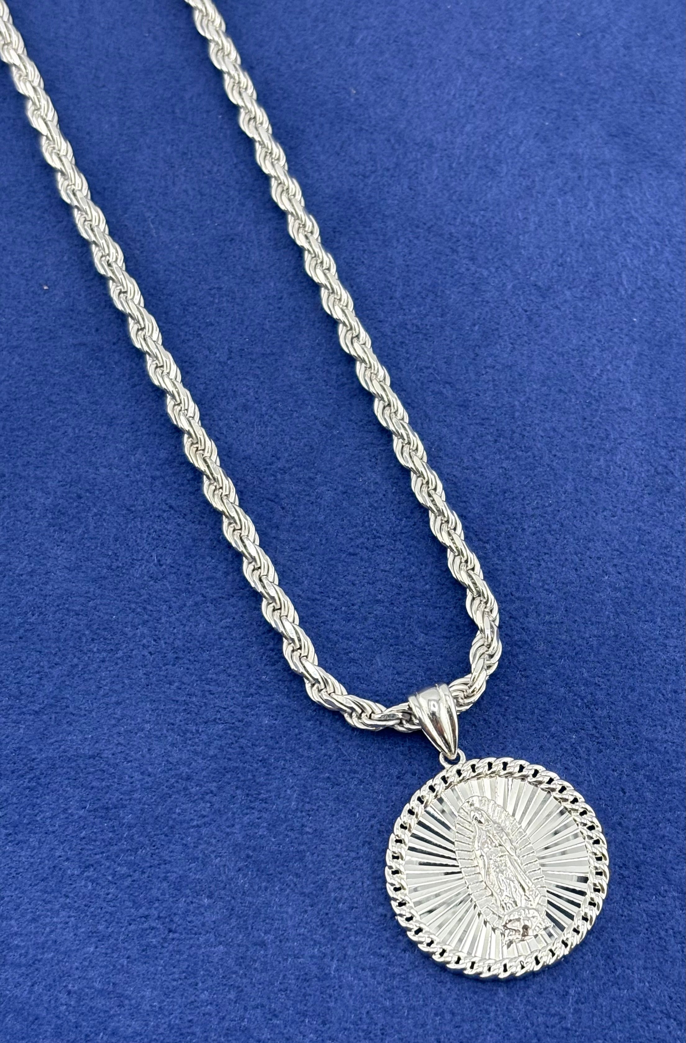 Silver 925 Virgencita Chain Set