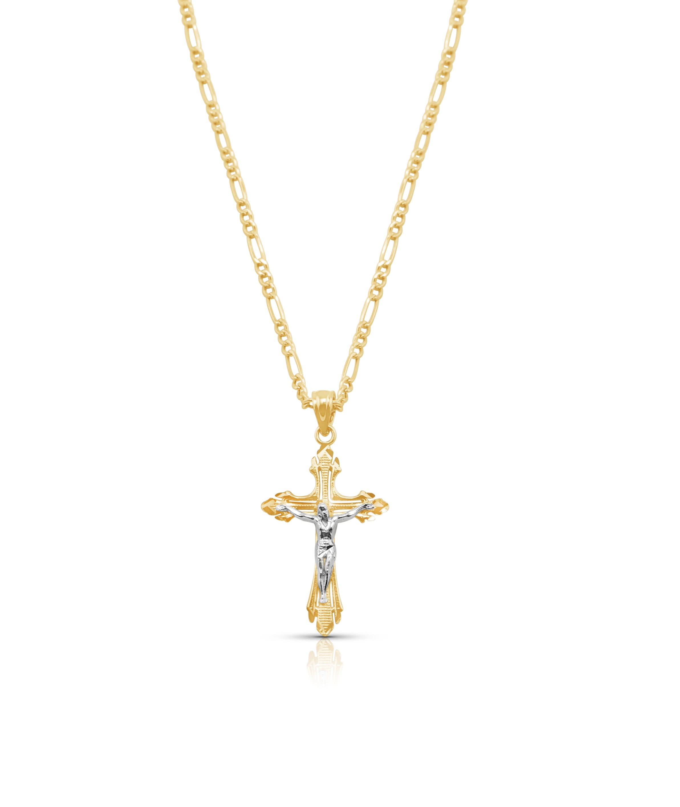 14k Gold Cross Chain Set . PT-0075