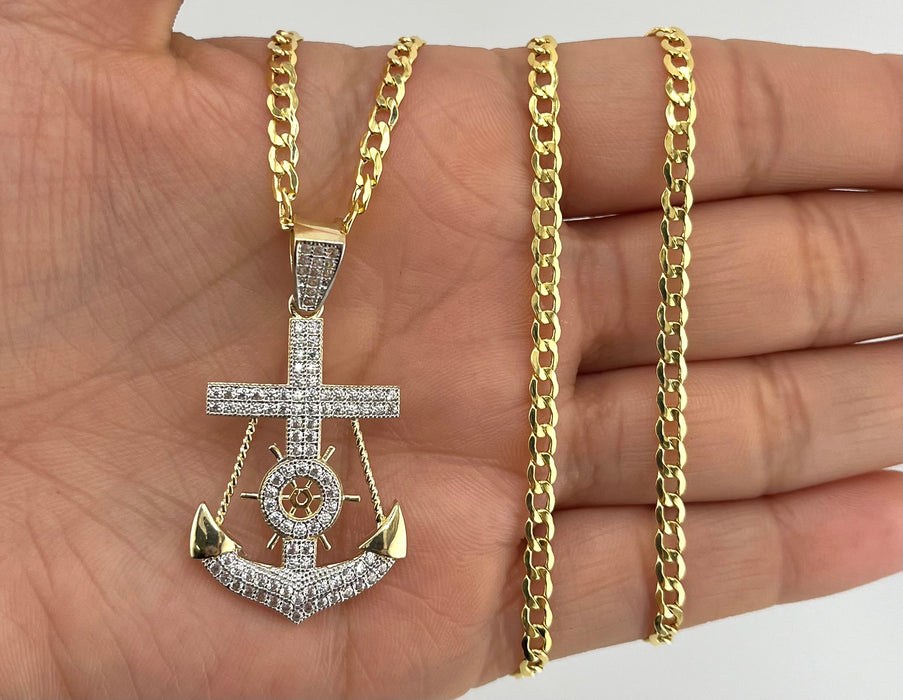 14k Gold Small Anchor P35-04