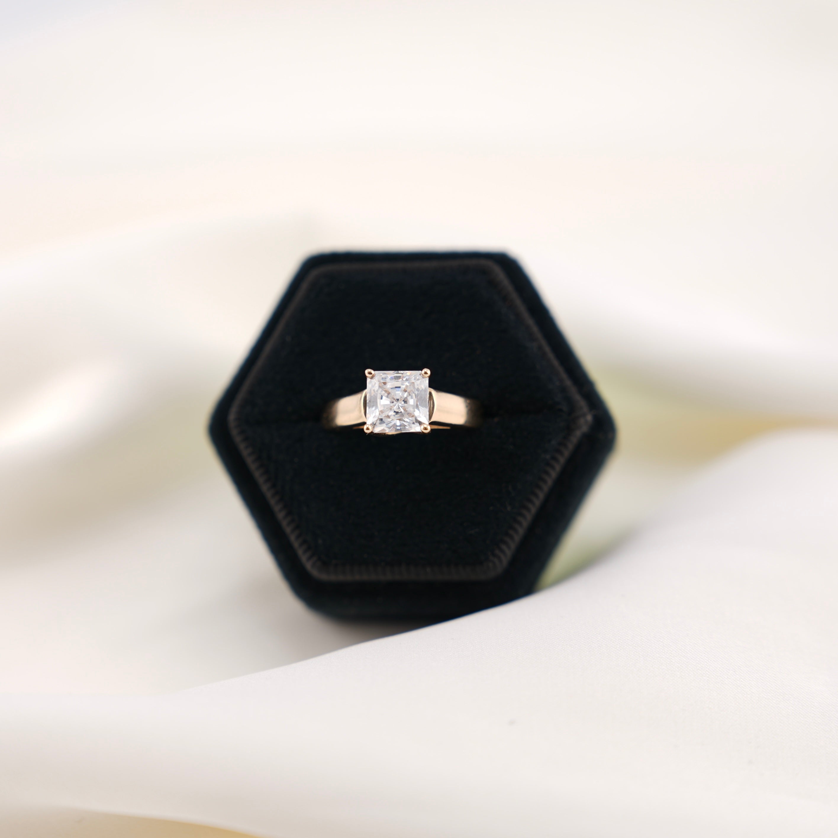 14k Gold Square CZ Ring