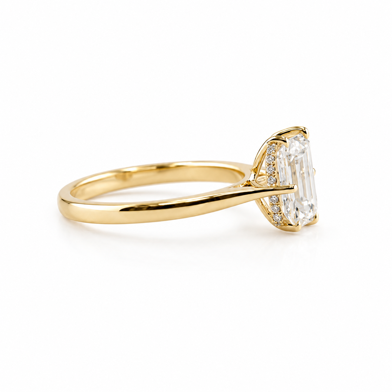 14k Gold Emerald Lab Diamond Ring 2.29ct