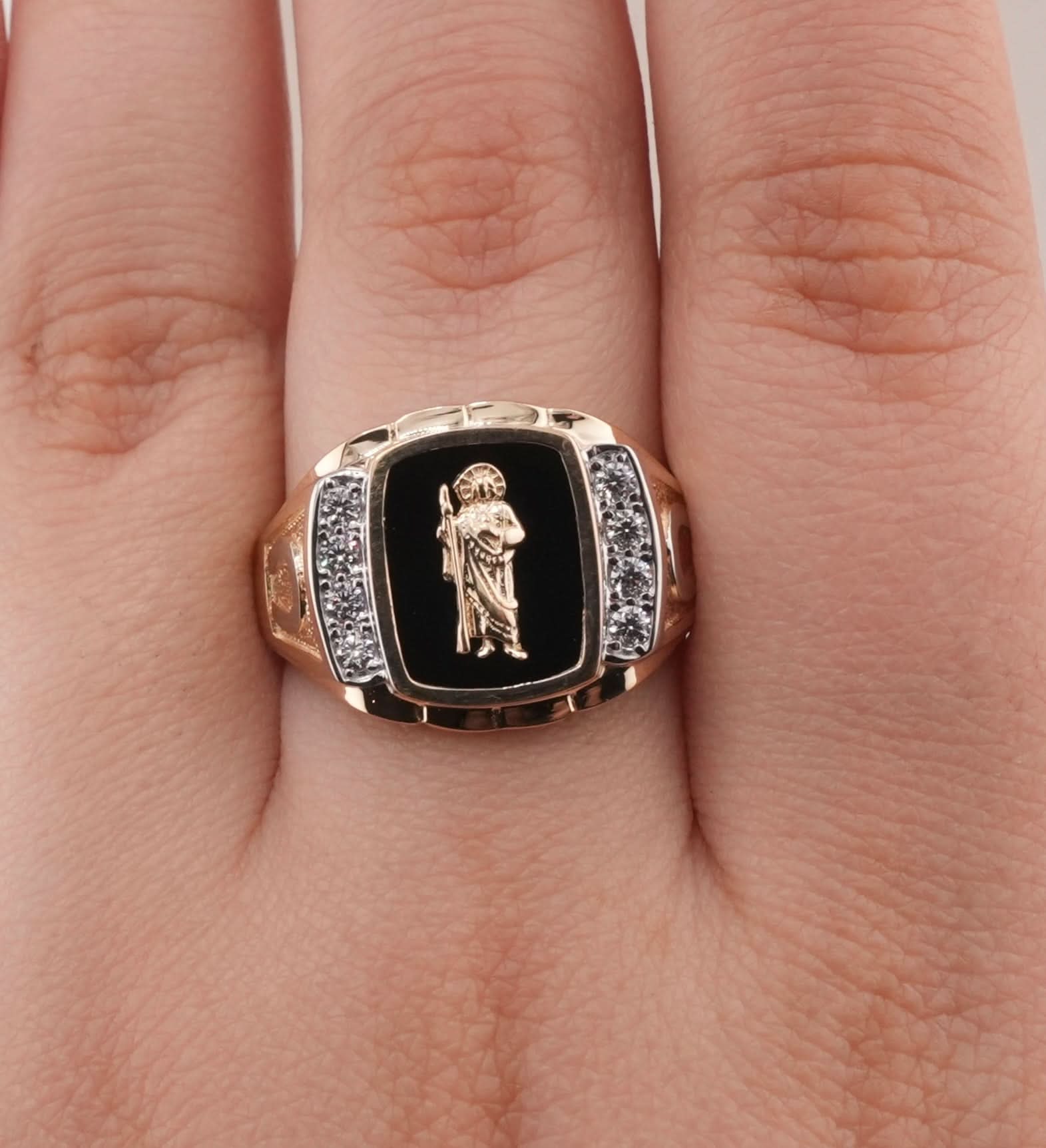 14K Gold San Judas Men's Ring