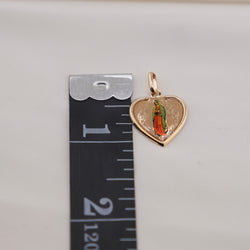 14k Gold Virgencita Heart Chain Set