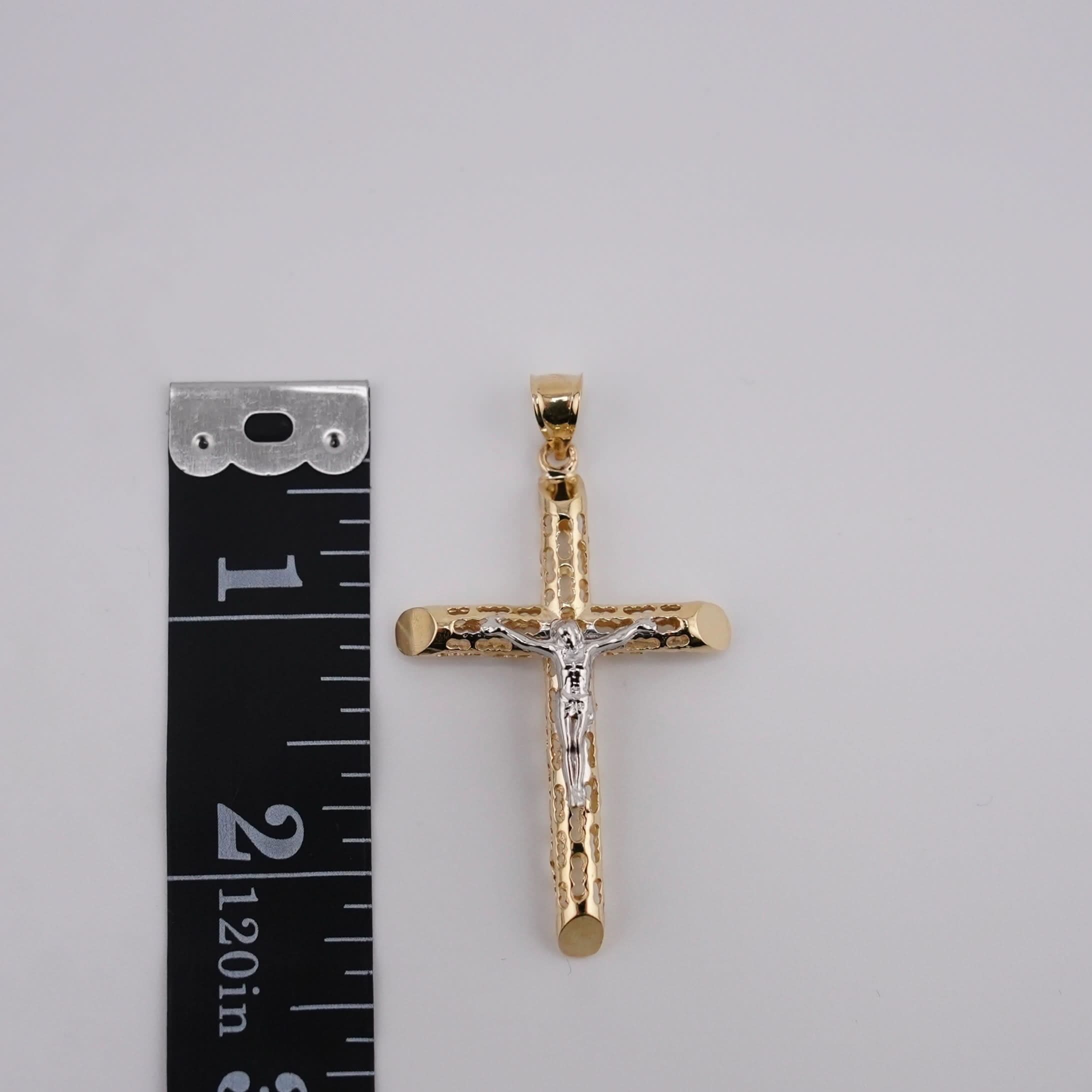 14k Gold Large Cross Chain Set