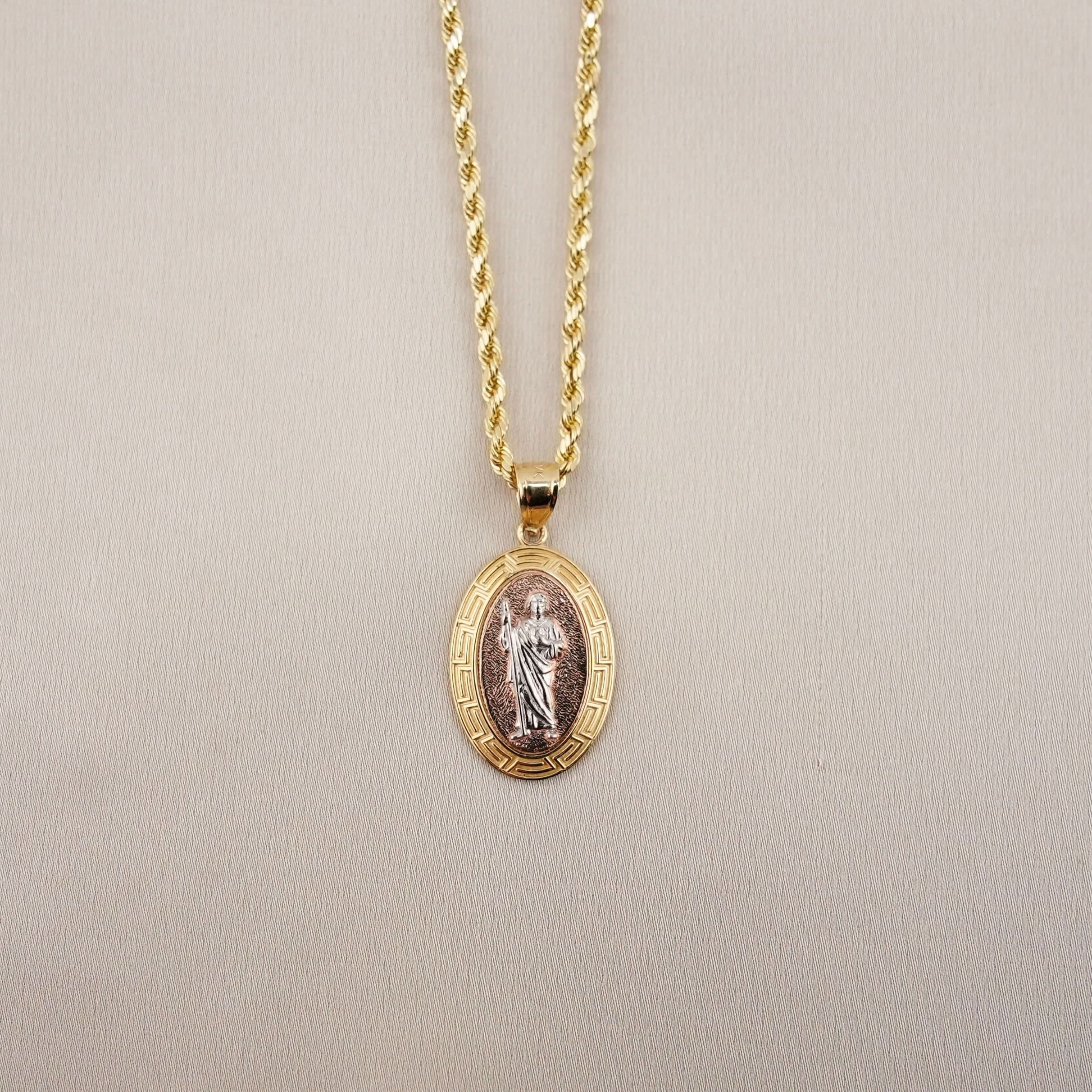 14k Gold San Judas Chain Set