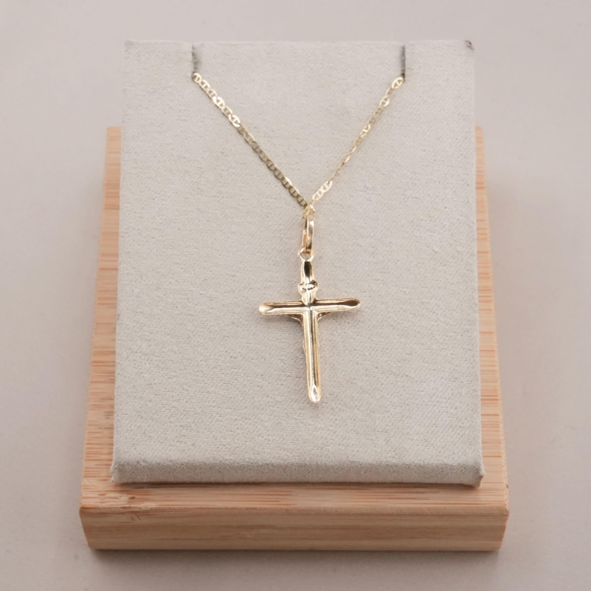 14k Gold Cross Chain Set