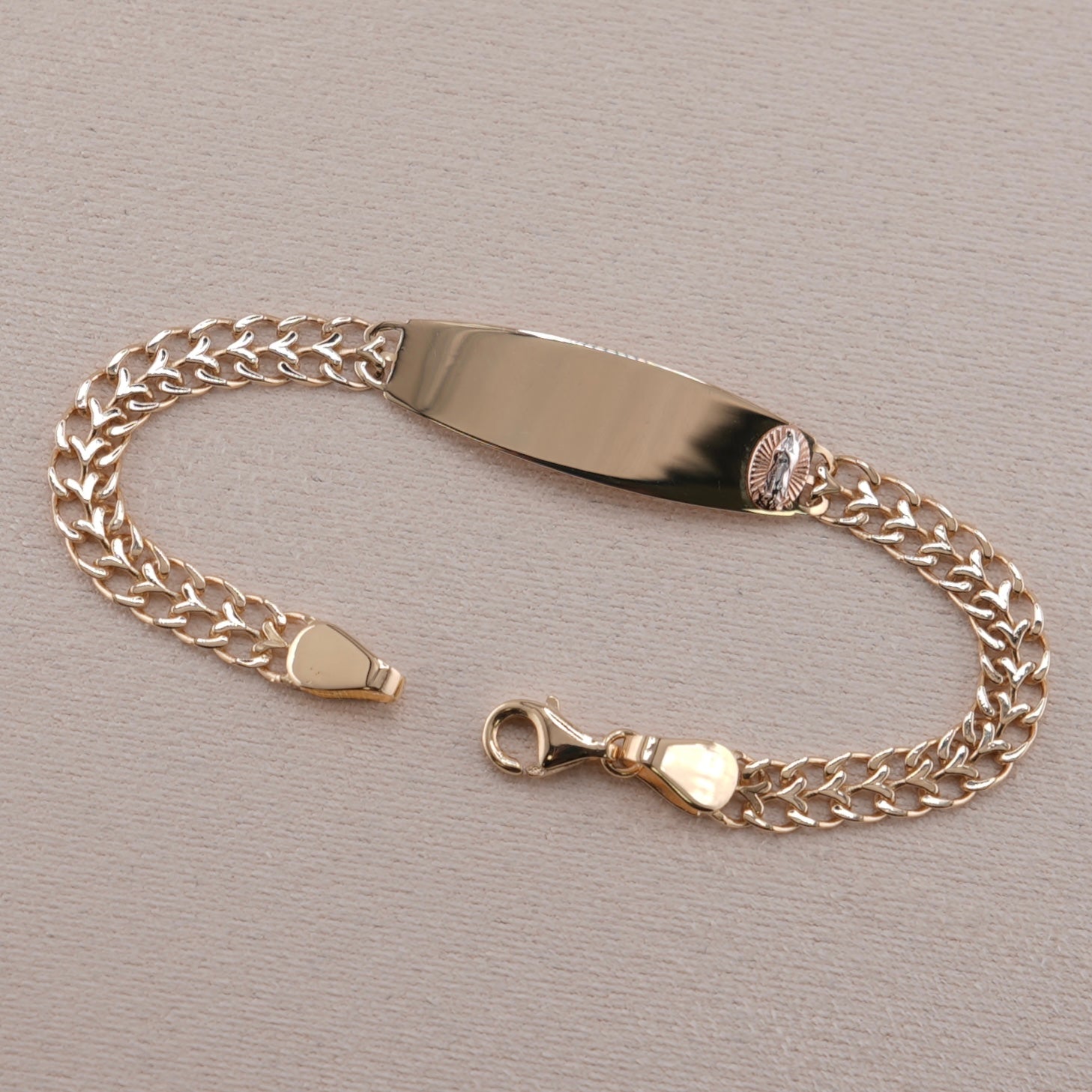 14k Gold Baby/Kid’s Petatillo Virgencita ID Bracelet 5mm