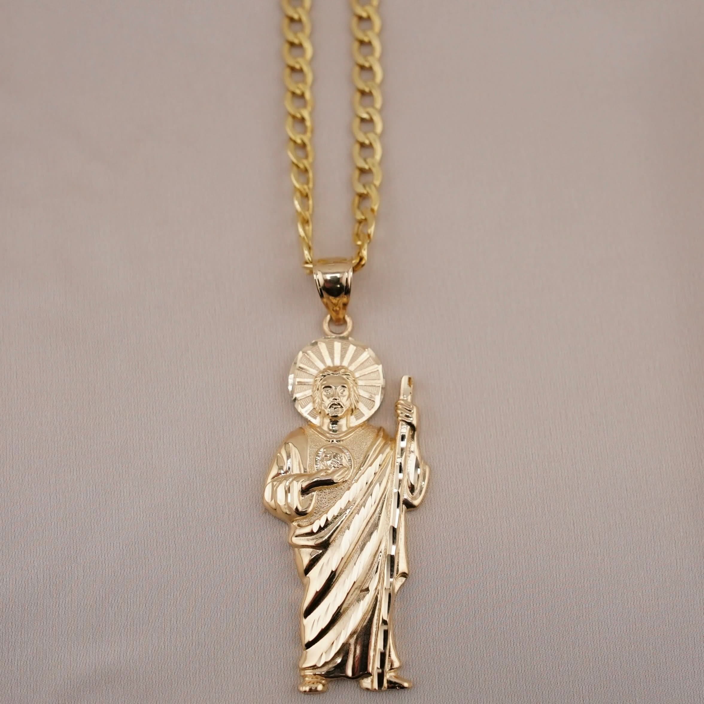 14k Gold San Judas Chain Set