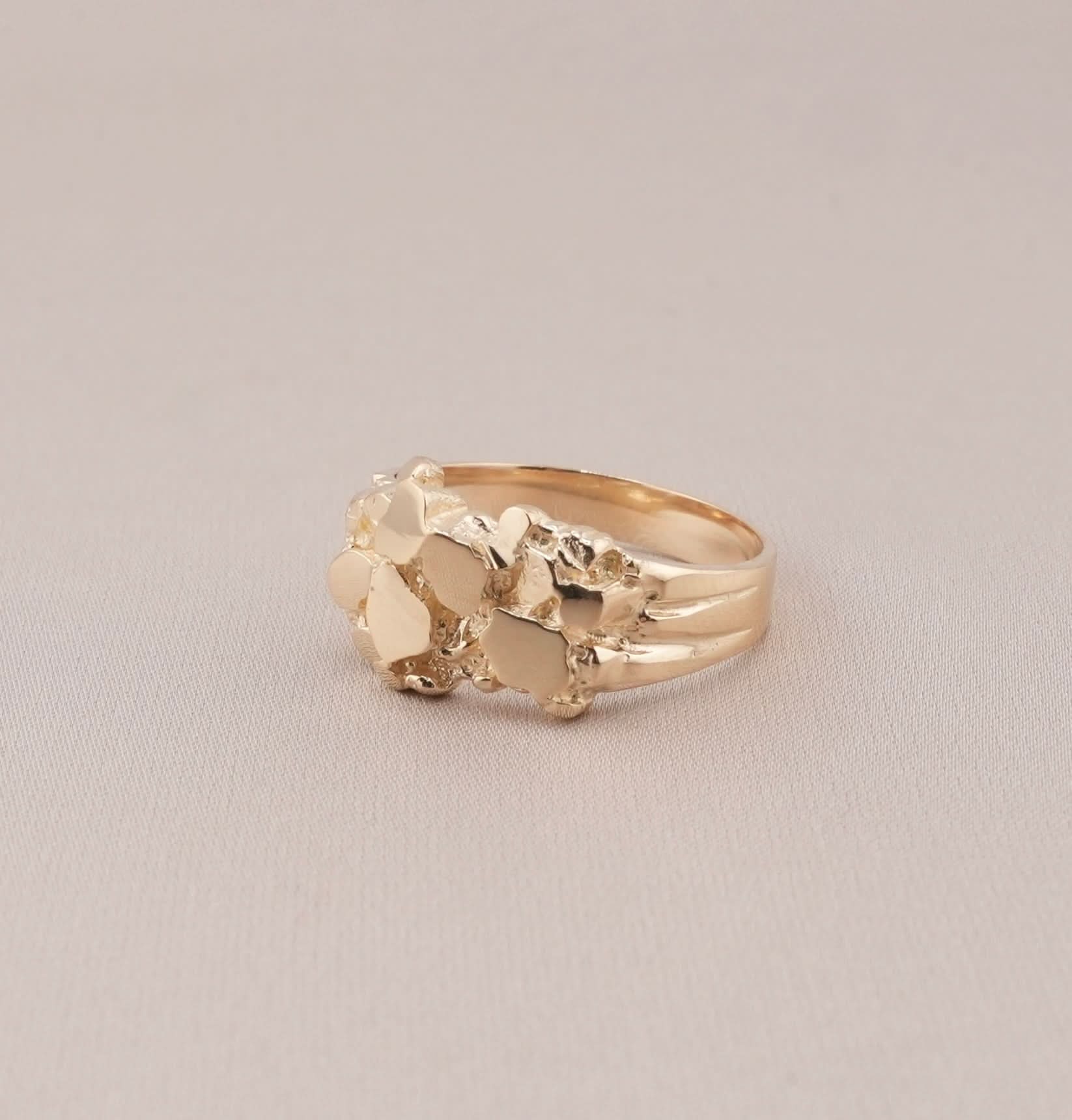 14K Gold Nugget Men's Ring