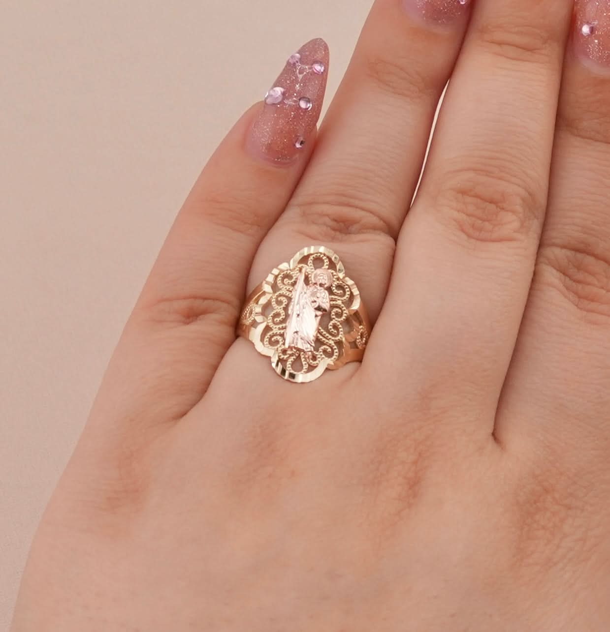 14K Gold San Judas Women's Ring