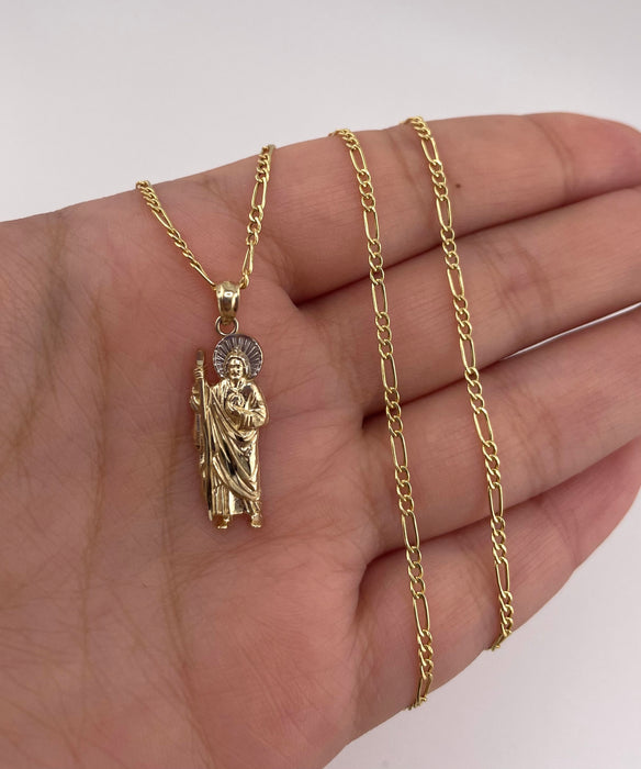 14k Gold Mini San Judas Chain Set