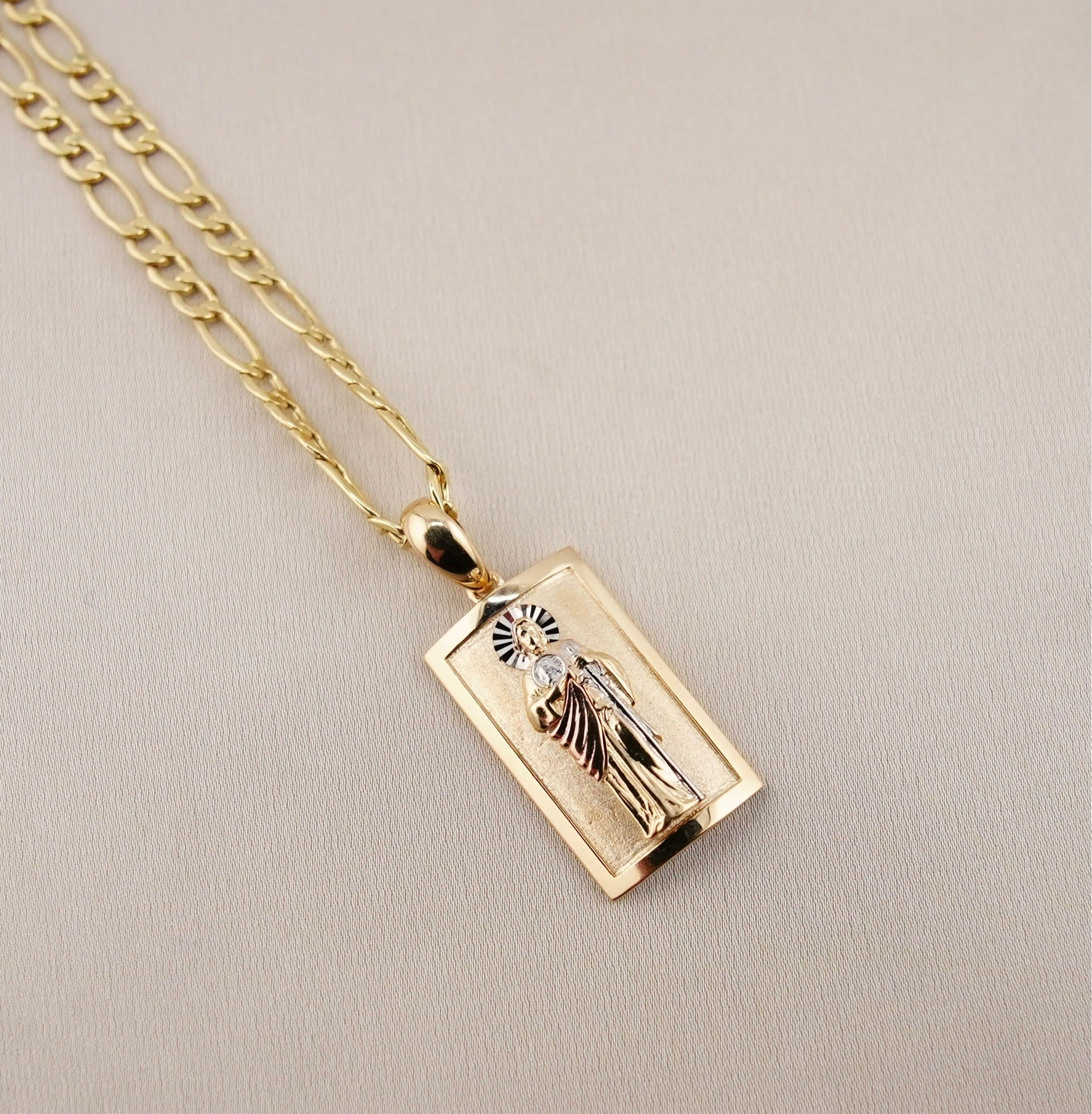 14k Gold San Judas Chain Set