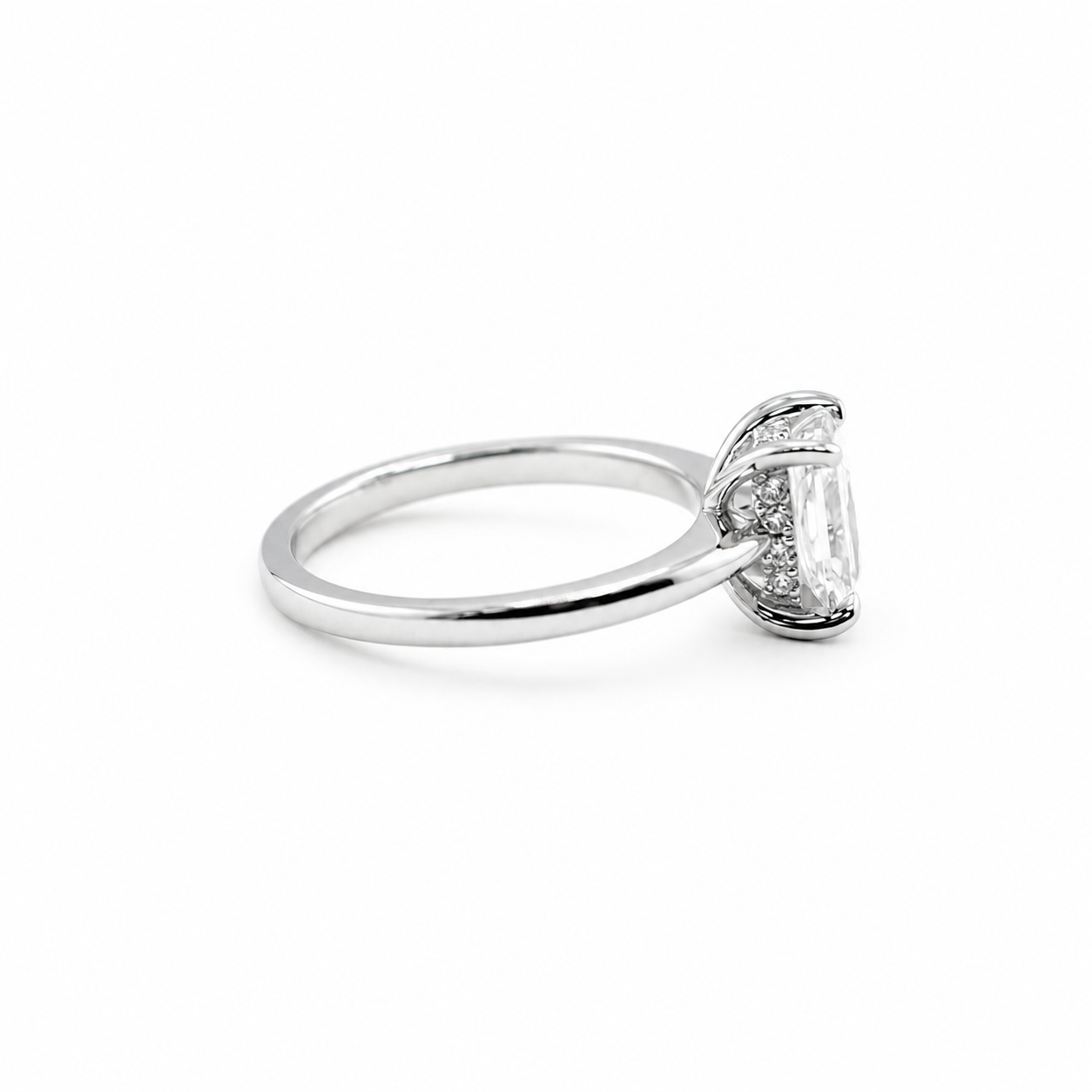 14k White Gold Radiant Lab Diamond Ring 1.61ct
