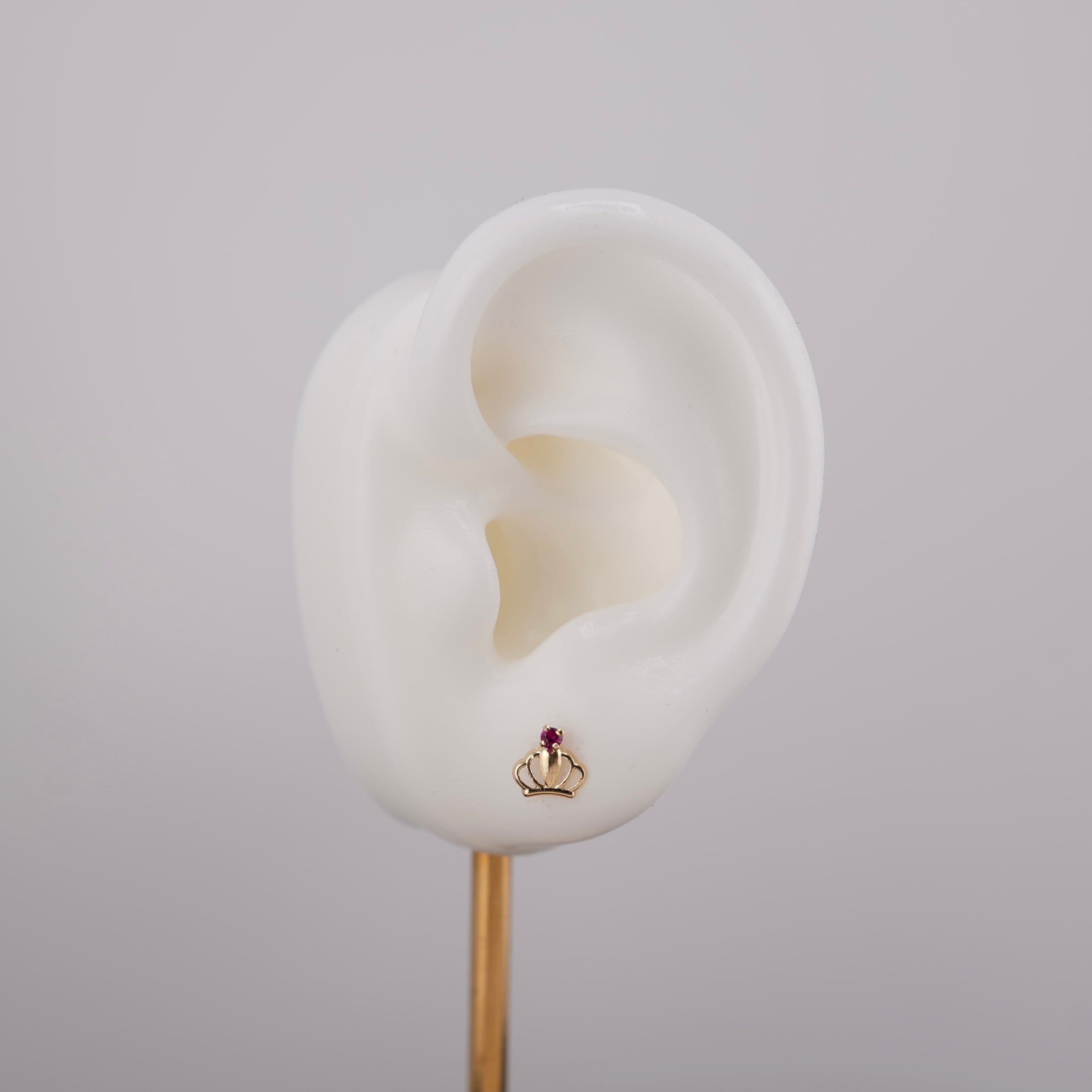 14k Gold Crown Earrings