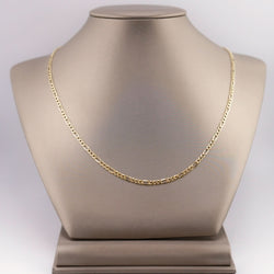 14k Gold Hollow Figaro Chain 3mm . 080