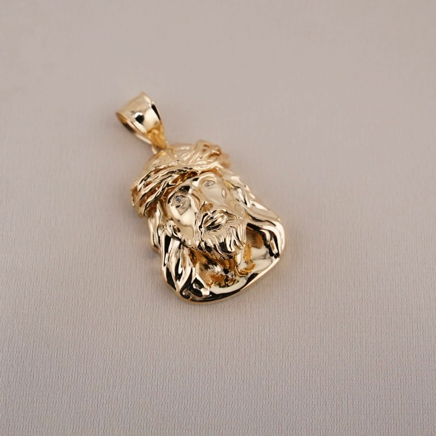 14k Gold Jesus Pendant
