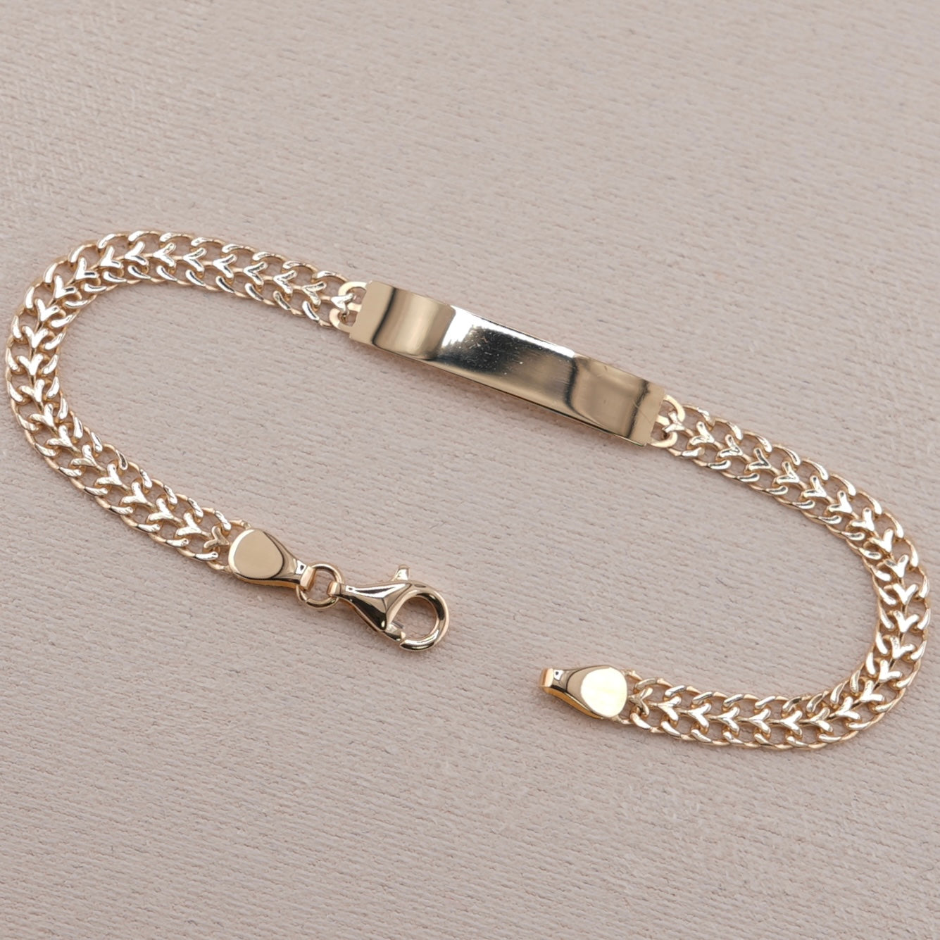 14k Gold Baby Petatillo ID Bracelet 4mm