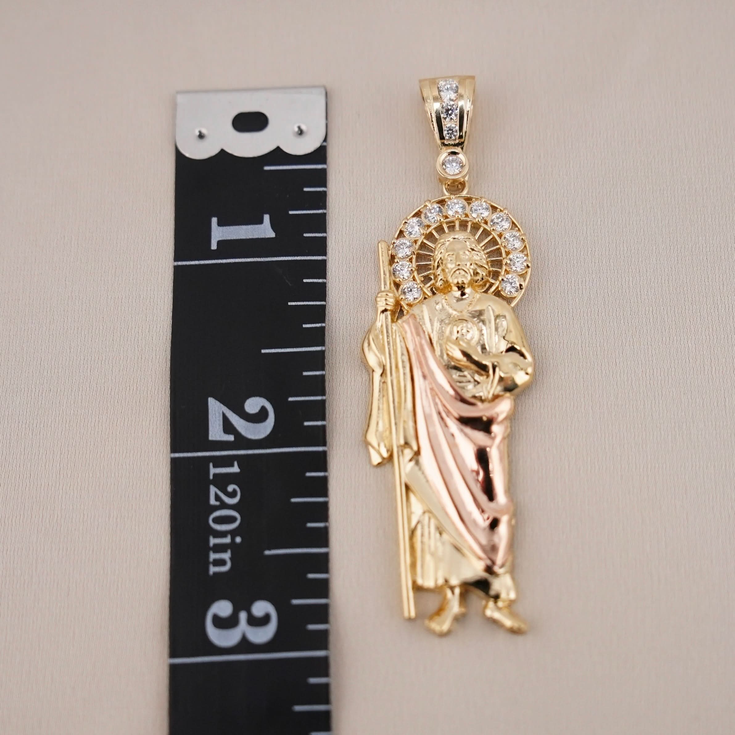 14k Gold Large San Judas Chain Set