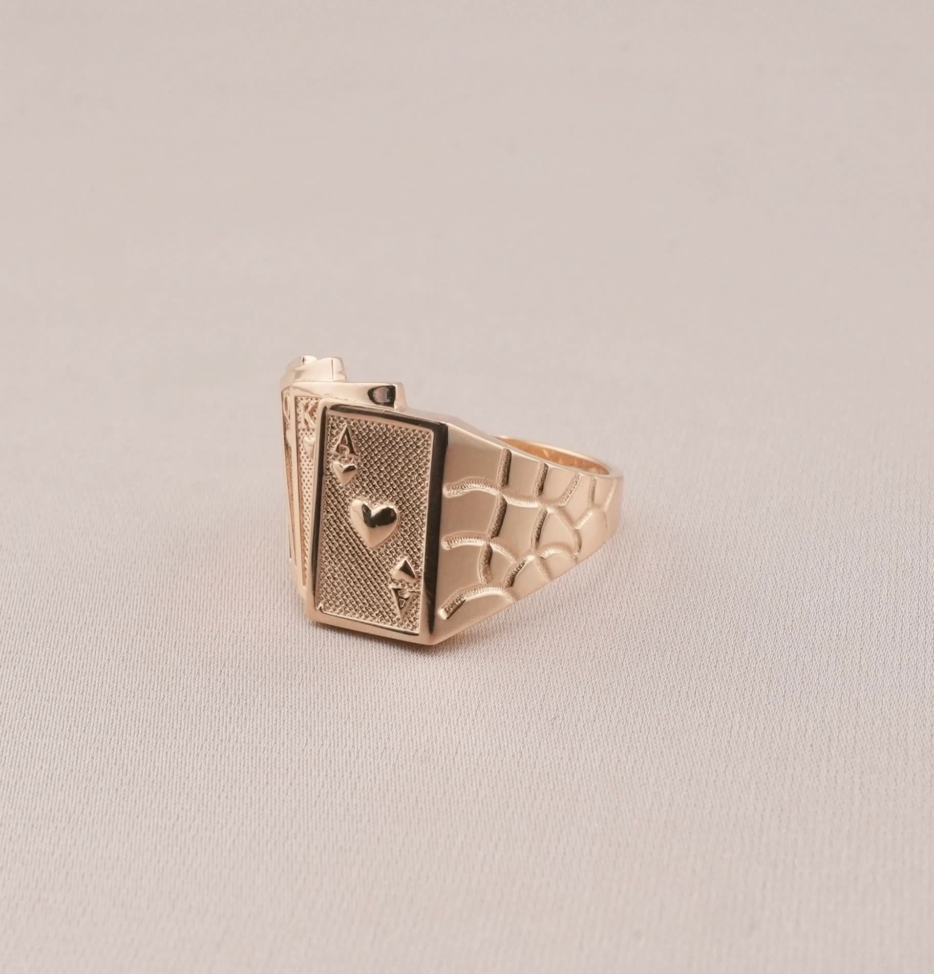 14K Gold Deck Of Cards Men's Ring
