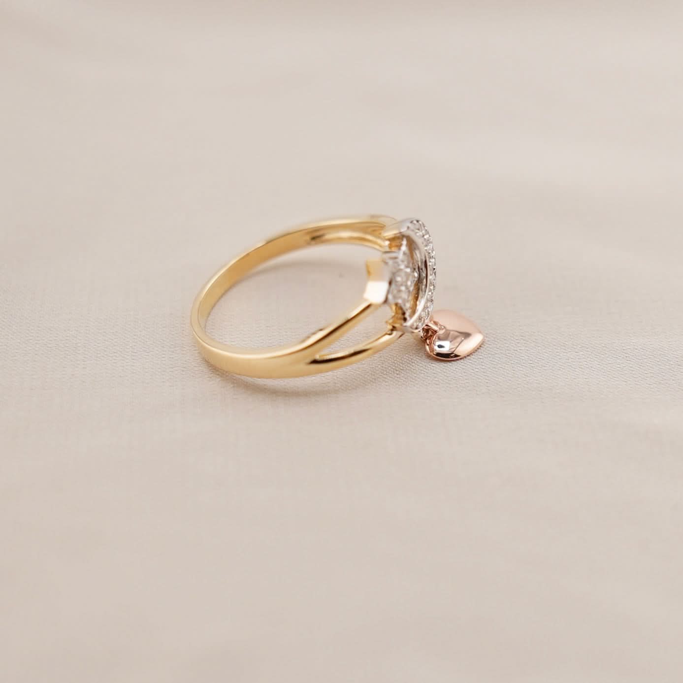 14k Gold Moon Ring