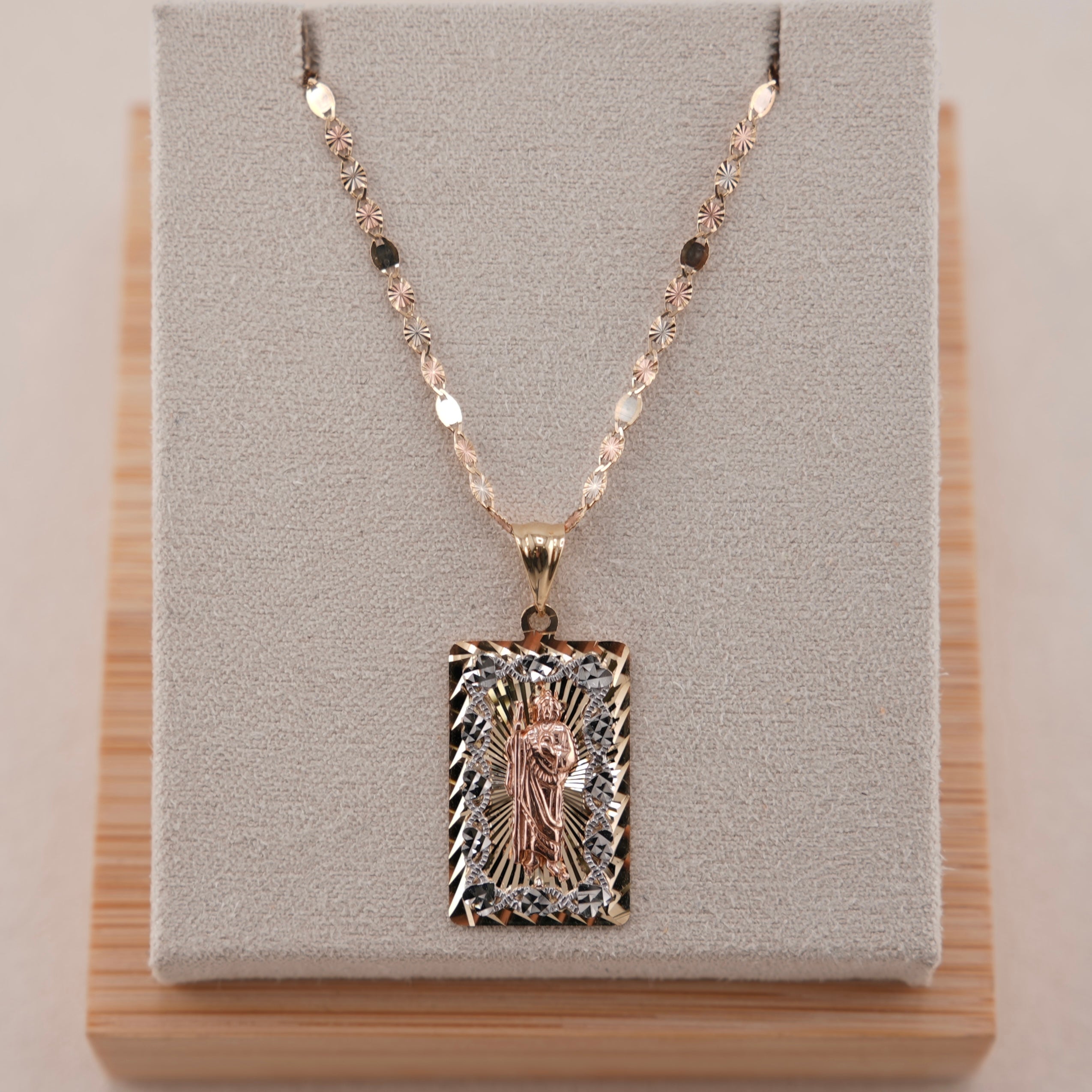 14k Gold San Judas Chain Set