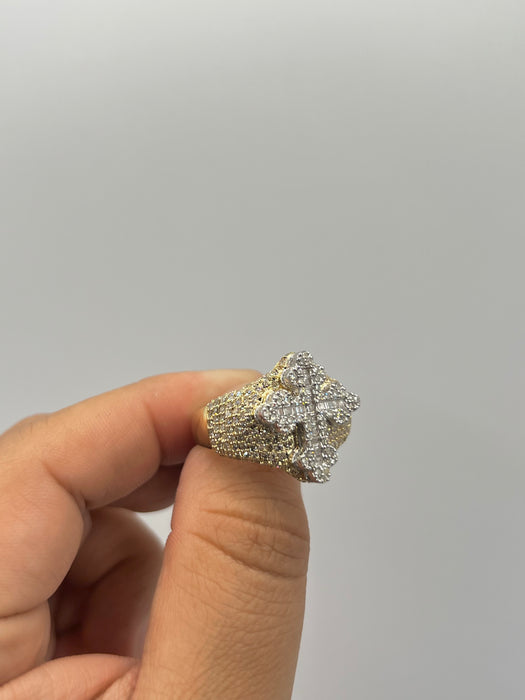 10k Gold Cross Diamond Ring