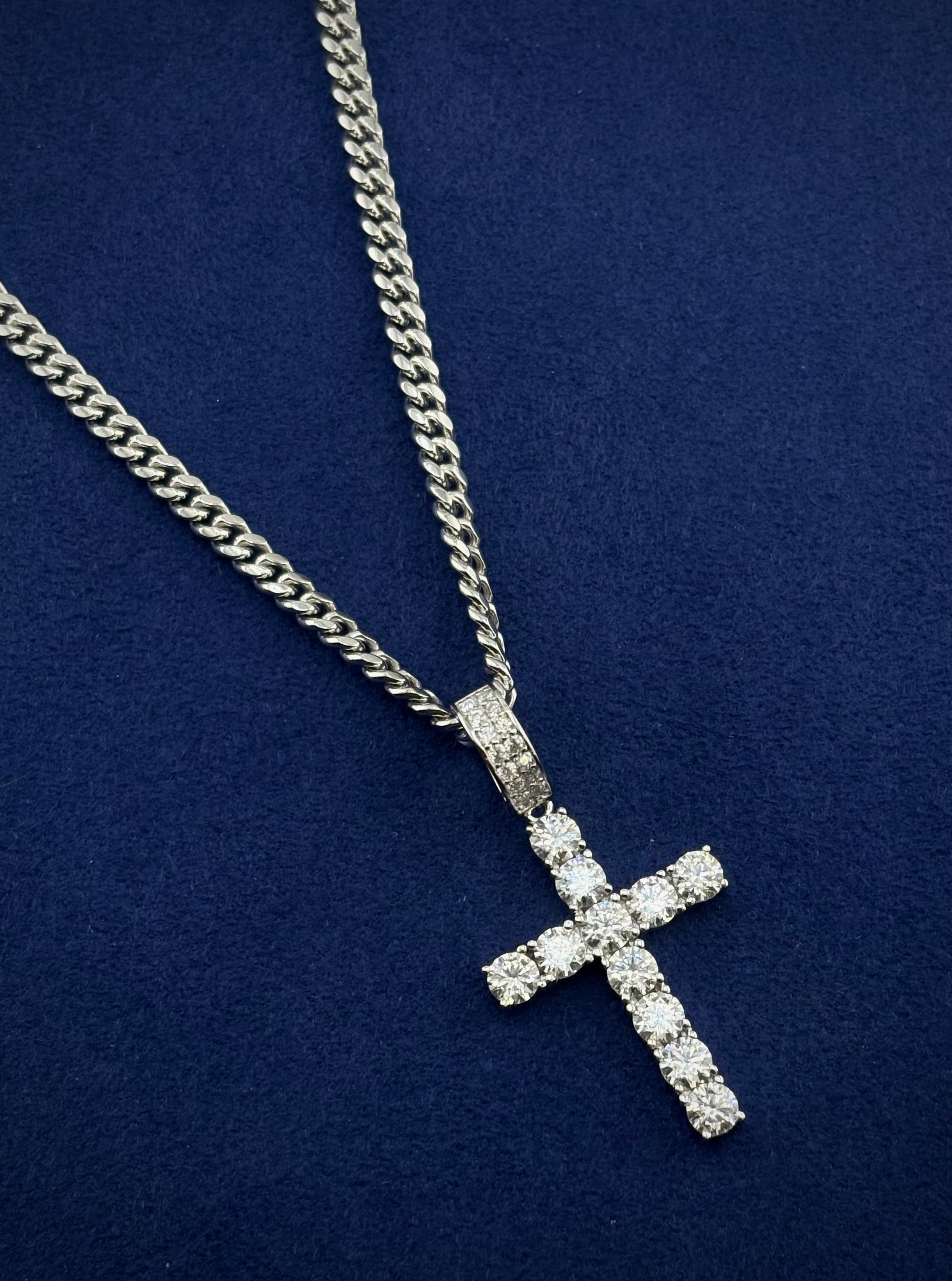 Silver 925 Moissanite Cross Chain Set