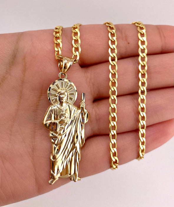 14k Gold San Judas Chain Set CBP#10