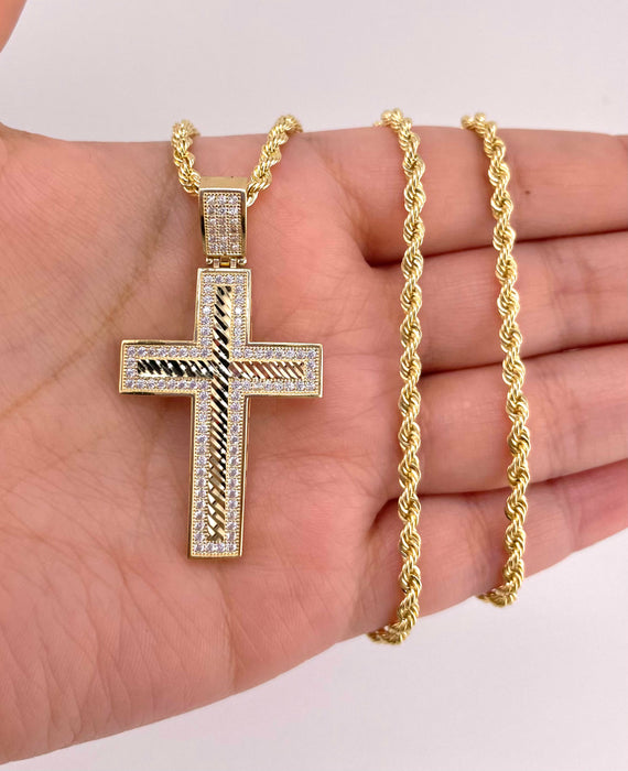 14k Gold Cross Chain Set CBP#23