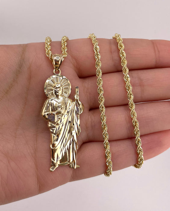 14k Gold San Judas Chain Set CBP#10