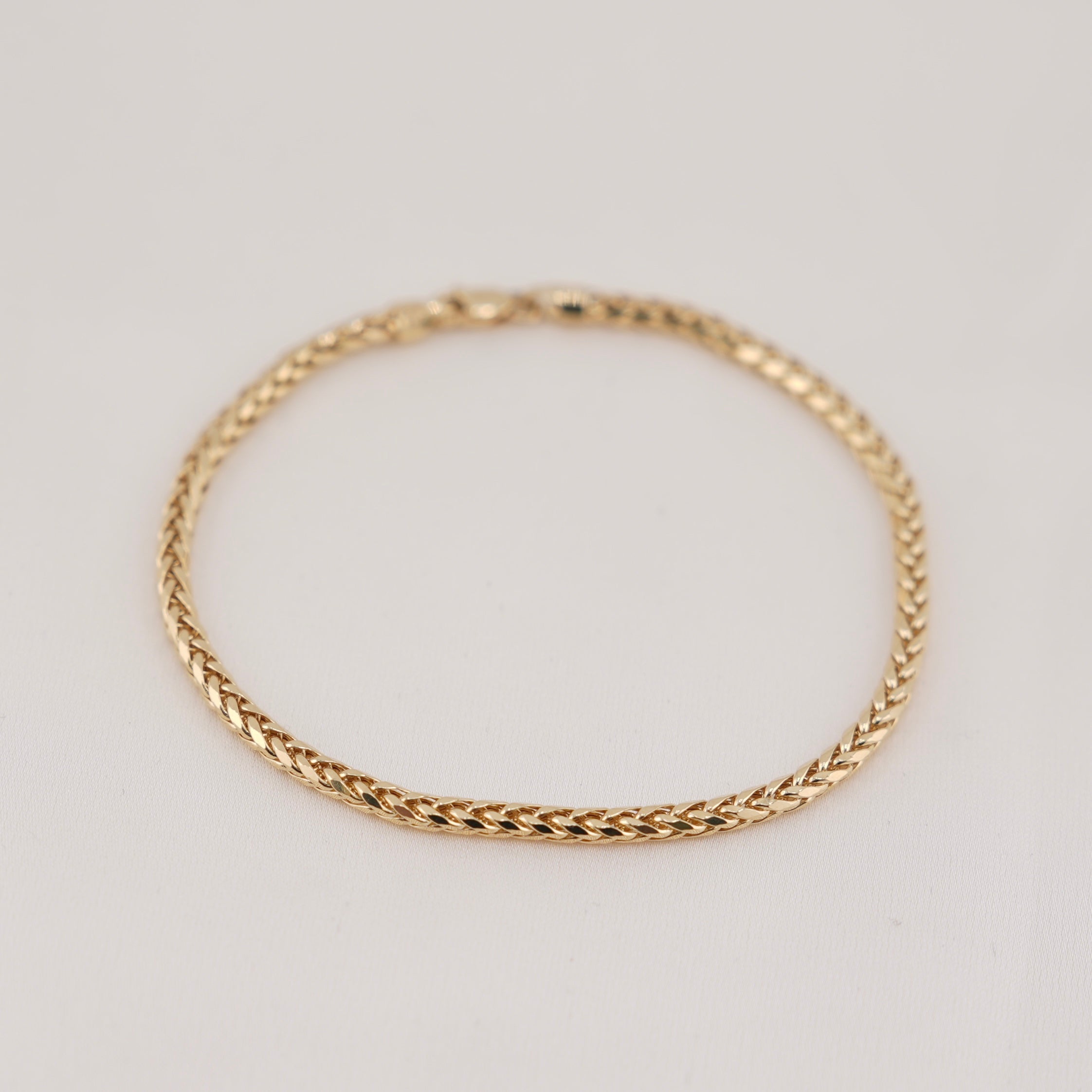 14k Gold Hollow Wheat Bracelet 2.8mm