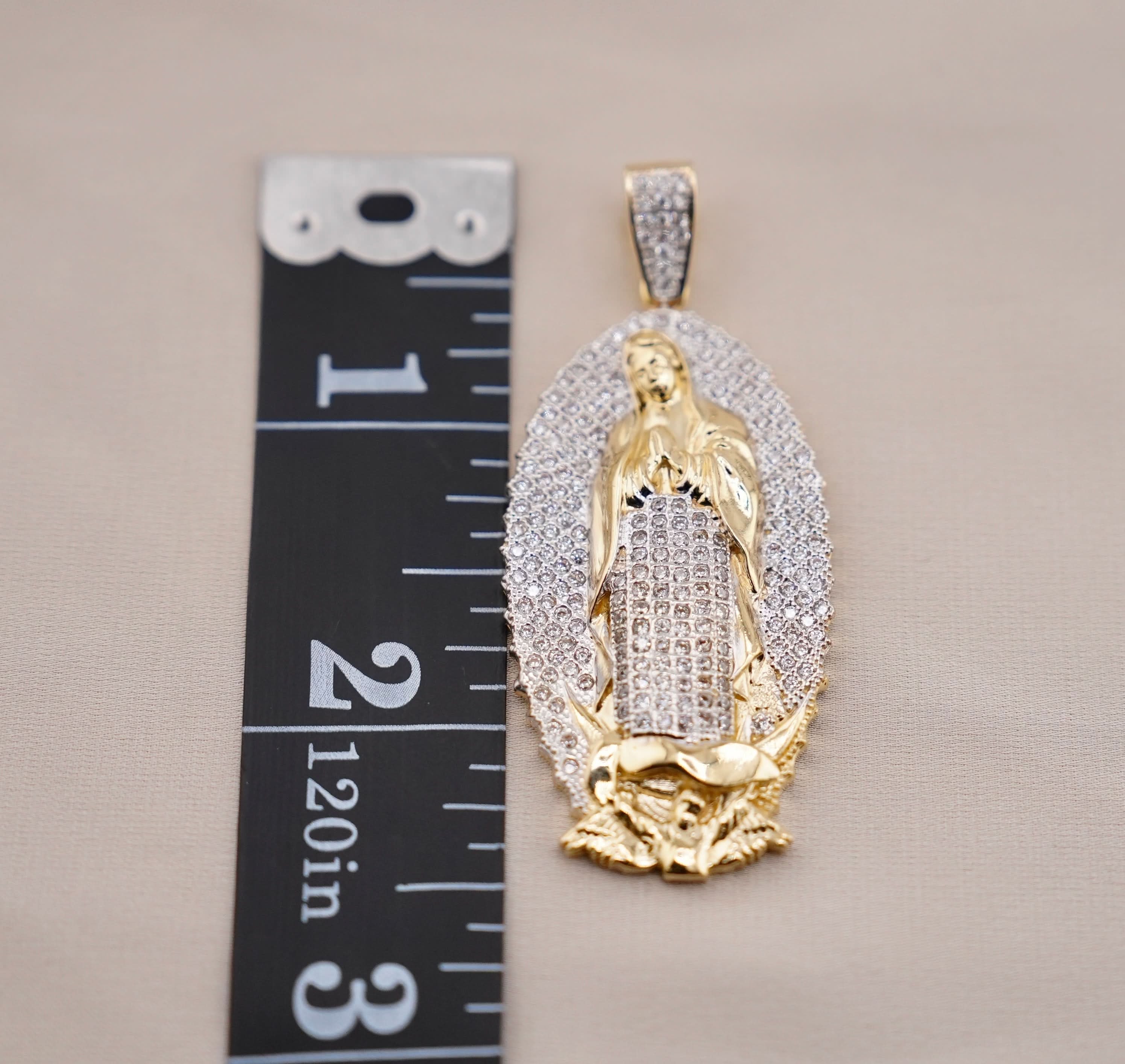 14k Gold Large Virgencita Chain Set